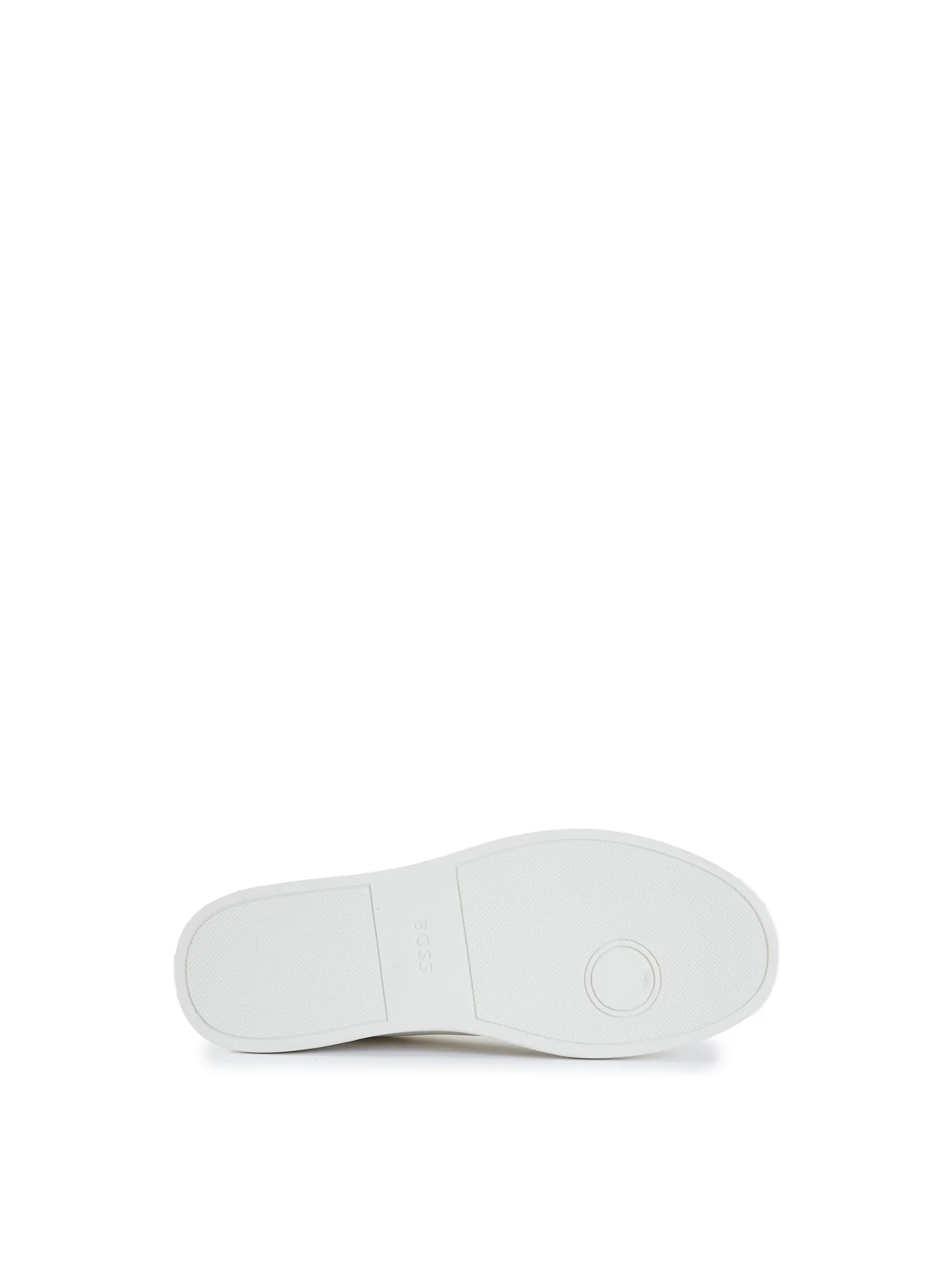 Mens BOSS Kieran Tenn Leather Trainers White - Image 4