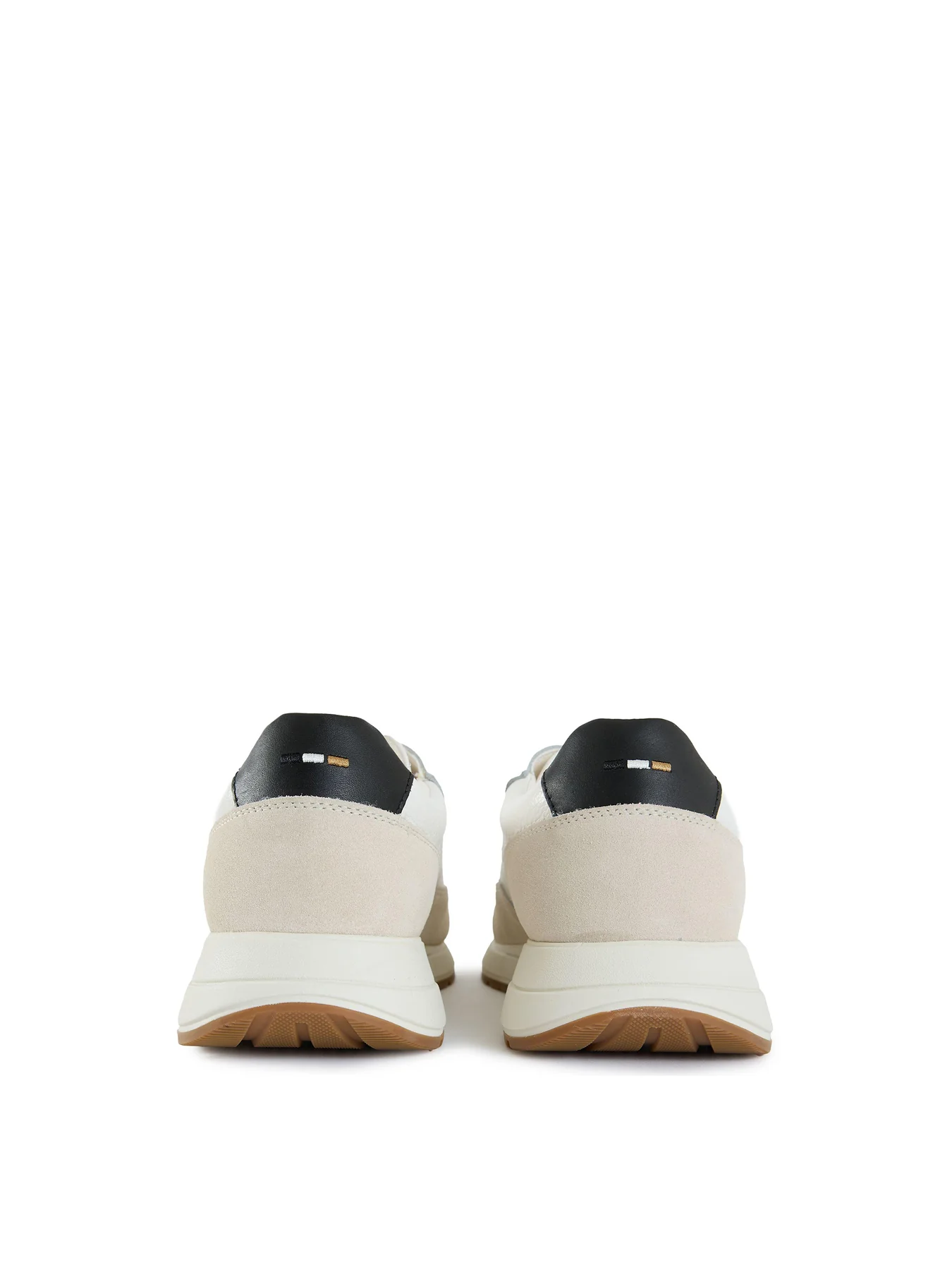 Mens BOSS Vinston Leather Trainers White - Image 3