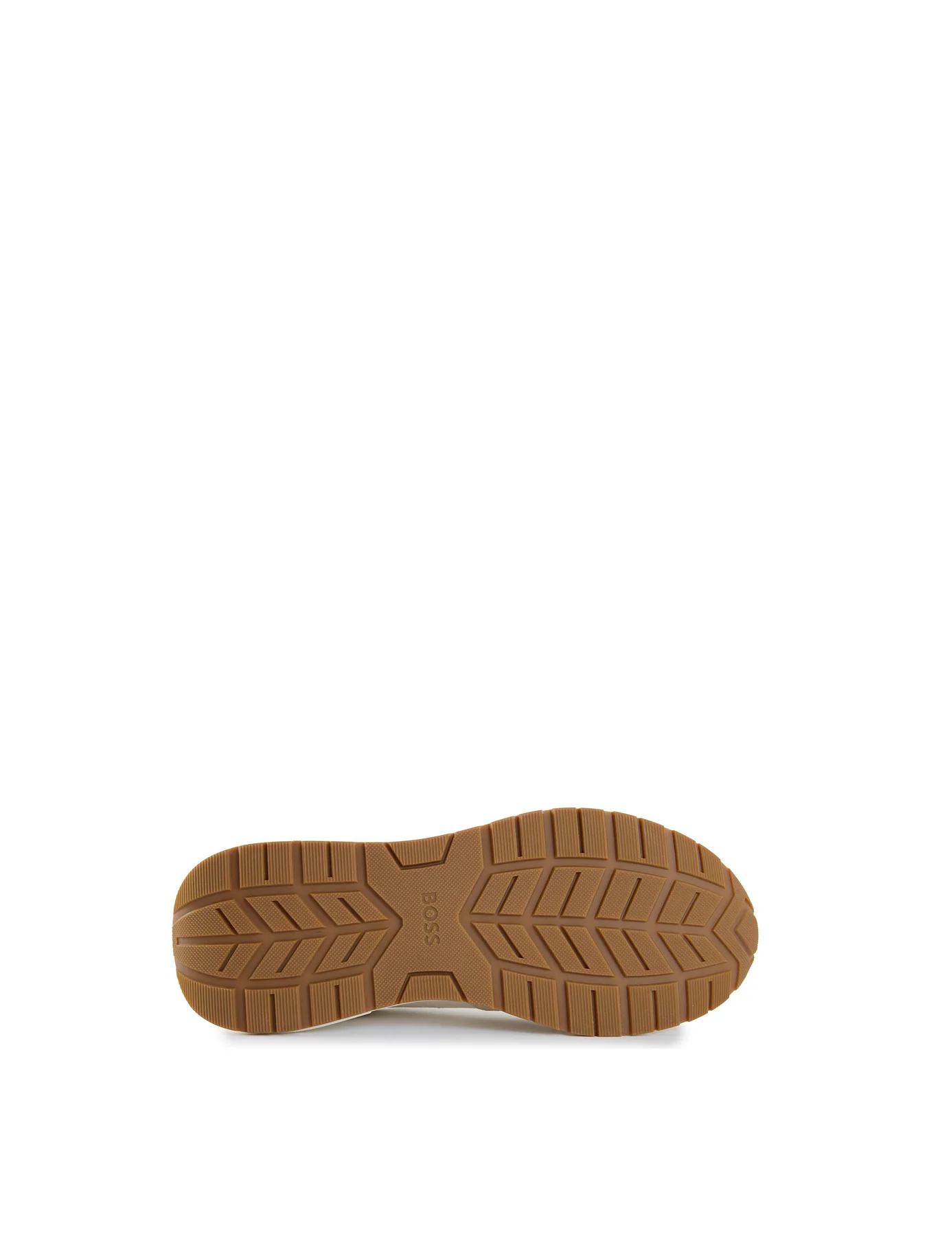 Mens BOSS Vinston Leather Trainers White - Image 4