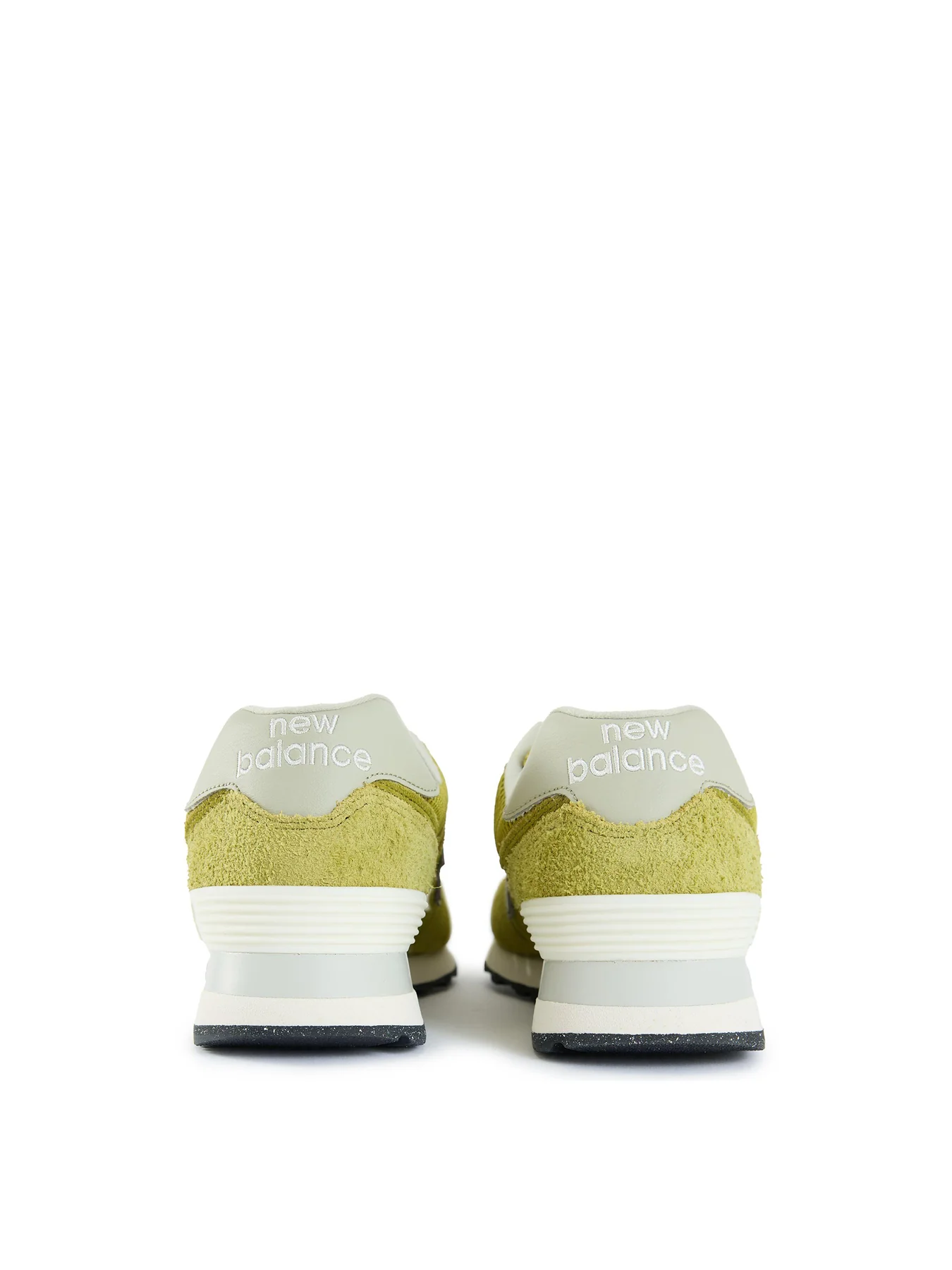 Womens NEW BALANCE 574 Suede Trainers Yellow - Image 3