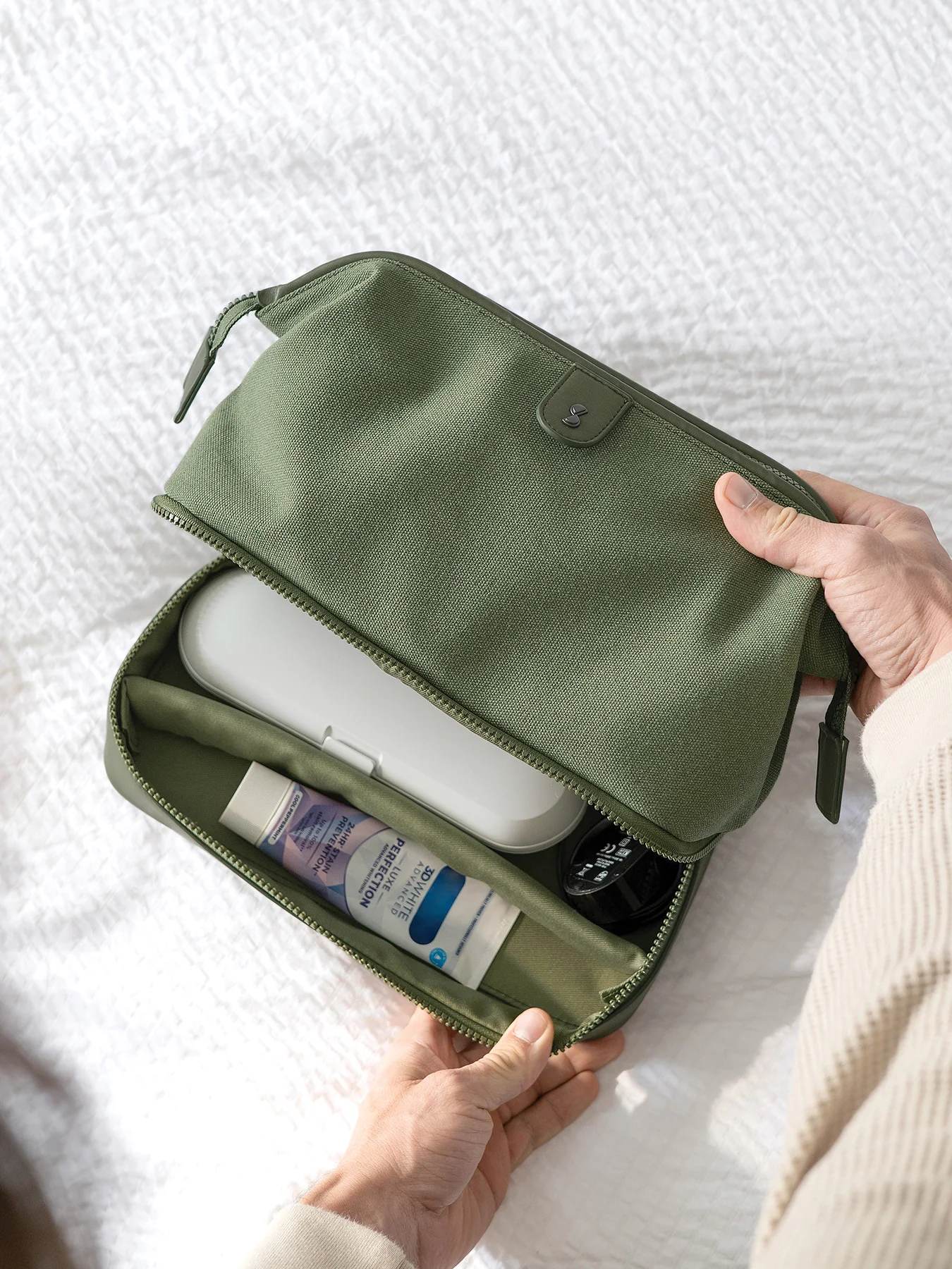 Canvas Wash Bag Natural - Image 2