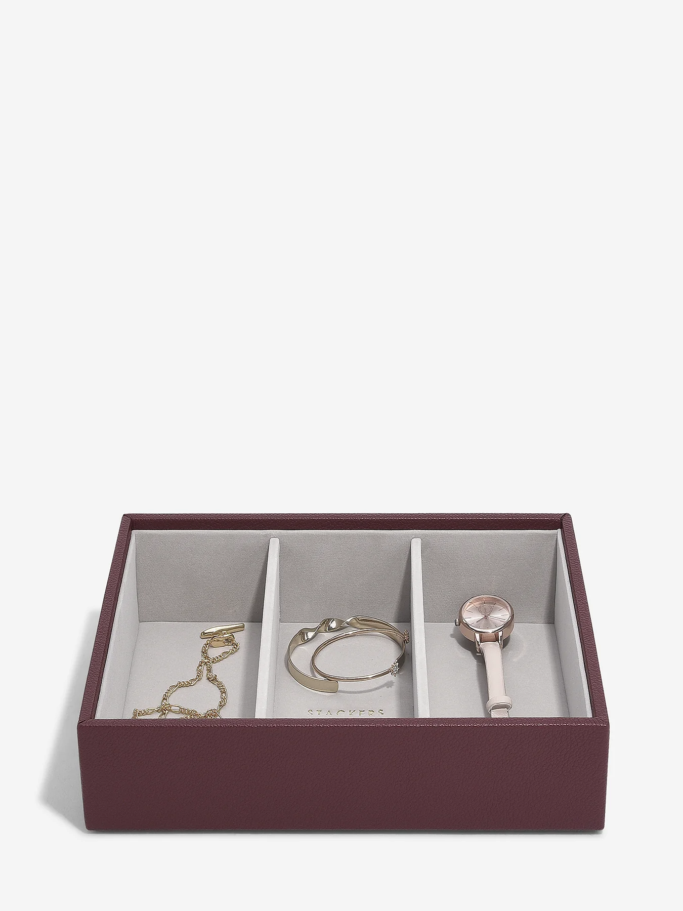 Classic Jewellery Box Set of 3 Burgundy - Image 3