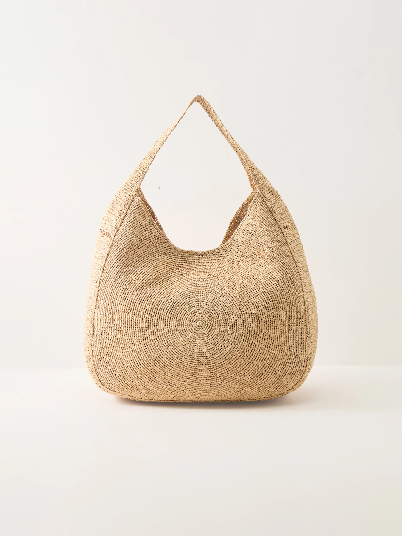 Logo Large Crochet Hobo Bag Beige - Image 3