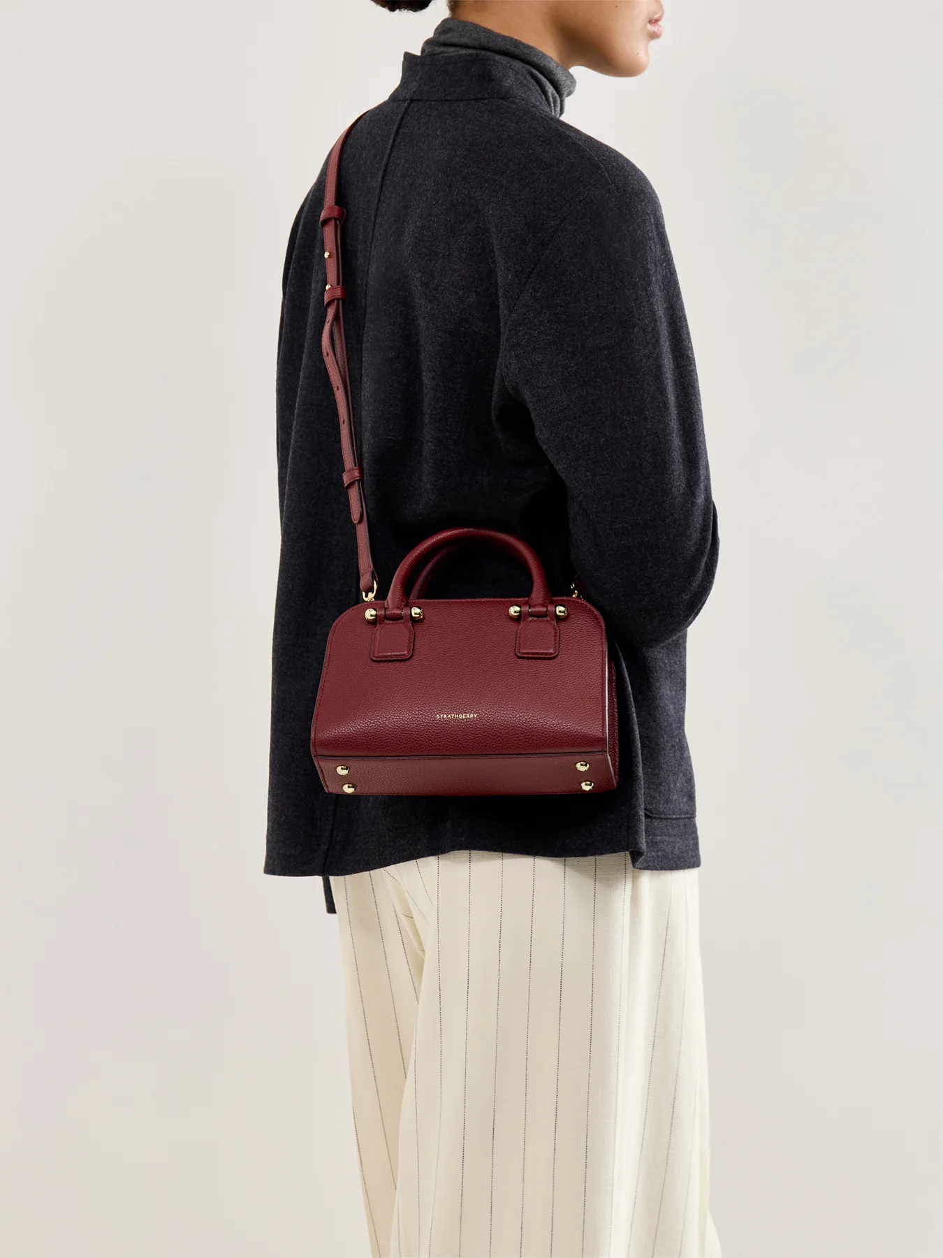 Georgia Mini Leather Tote Oxblood - Image 2