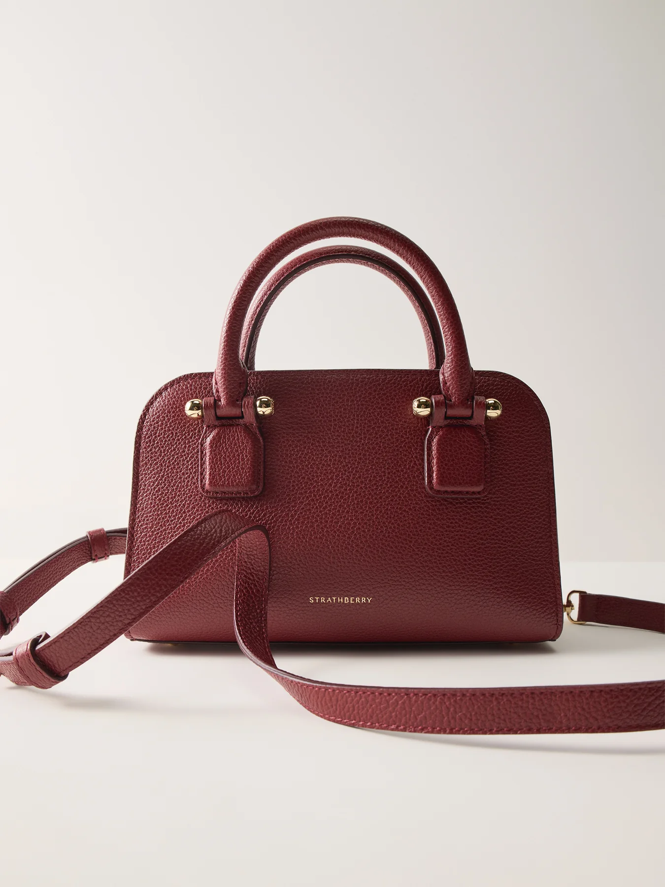 Georgia Mini Leather Tote Oxblood - Image 5