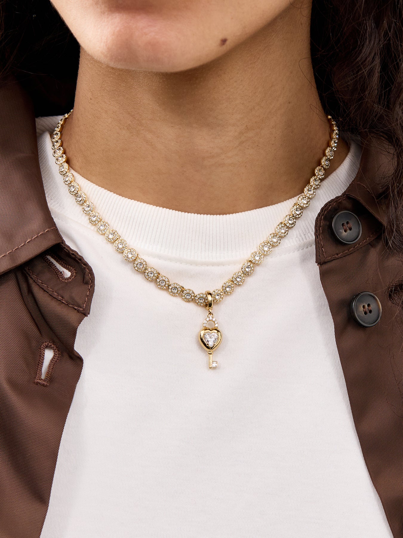 Swarovski x Ariana Grande Idyllia Heart Charm White Gold Tone Plated - Image 2