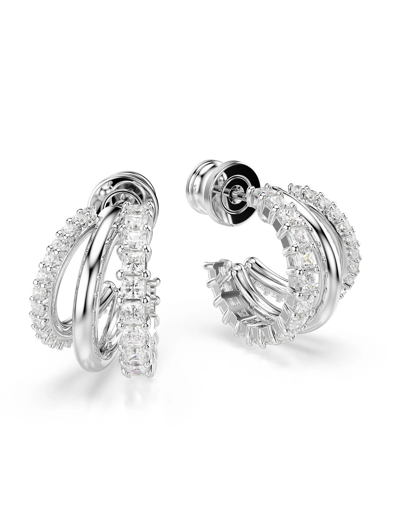 Idyllia Hoop Earrings Silver - Image 4