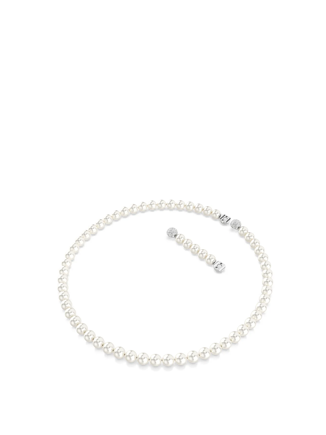 Pearl Tennis Necklace Silver - Image 3