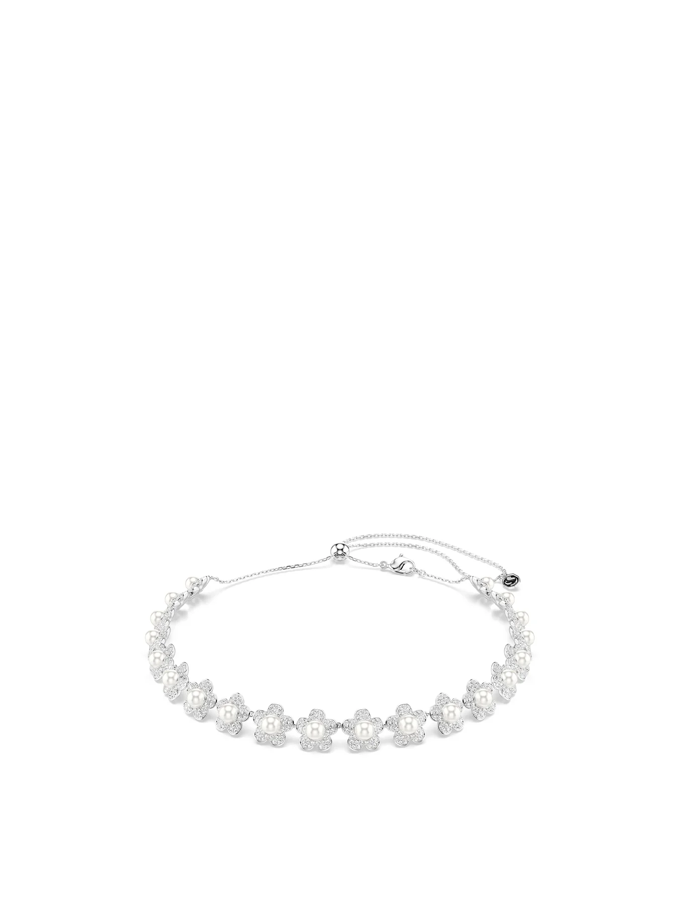 Crystal Motif Necklace Gold Tone