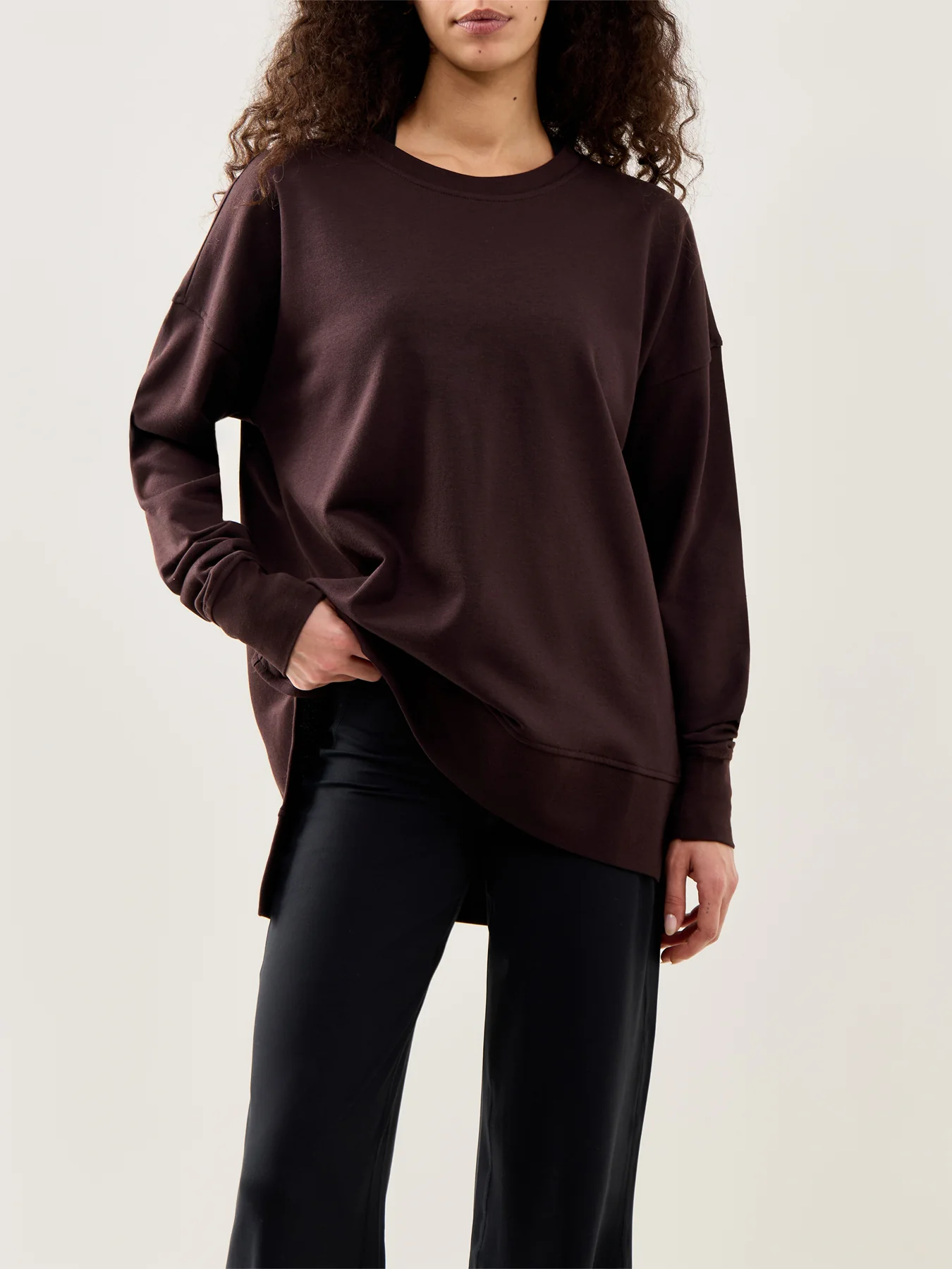 After Class Longline Sweatshirt Brown - Image 4