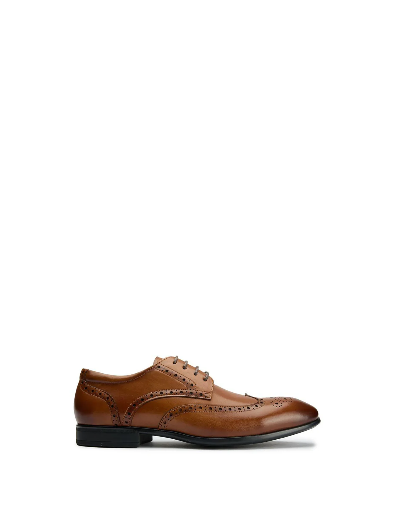 Wide Fit Brogue Shoes Tan