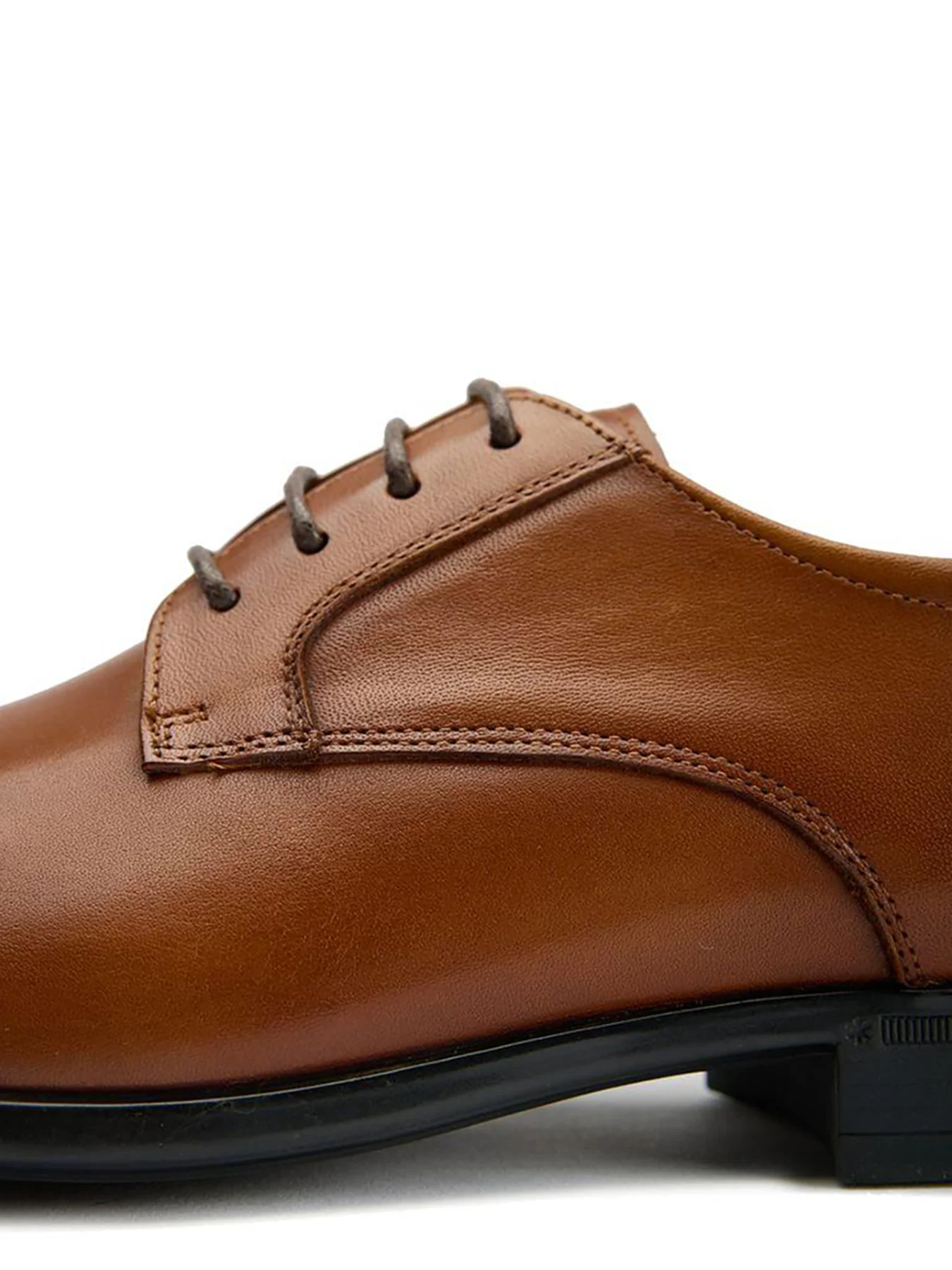 Wide Fit Derby Shoes Tan - Image 4