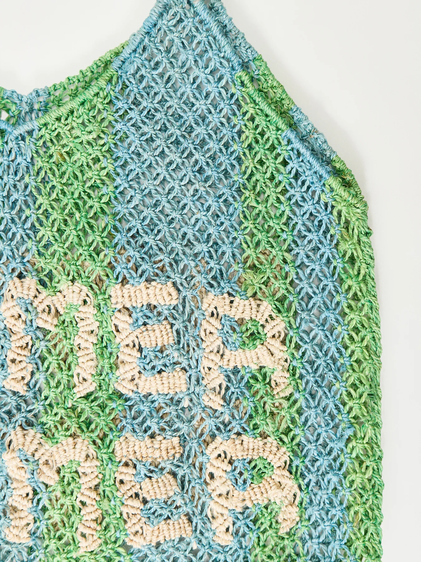 Drew Summer Raffia Tote Bag Blue - Image 4