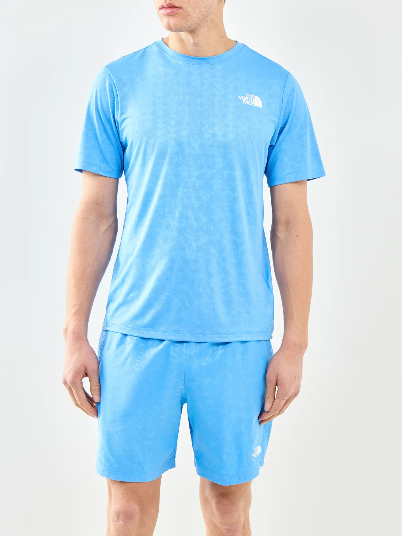 Pentadome Embossed Short Sleeve T-Shirt Blue - Image 4