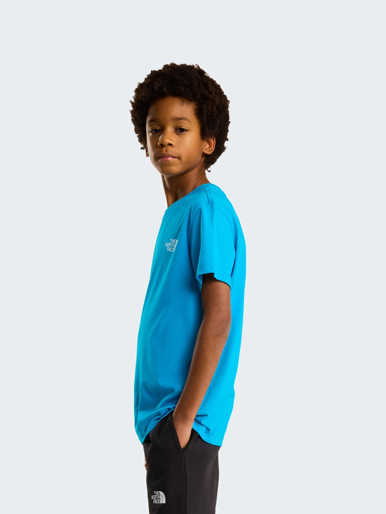 Kids' Box Logo T-Shirt Blue - Image 5
