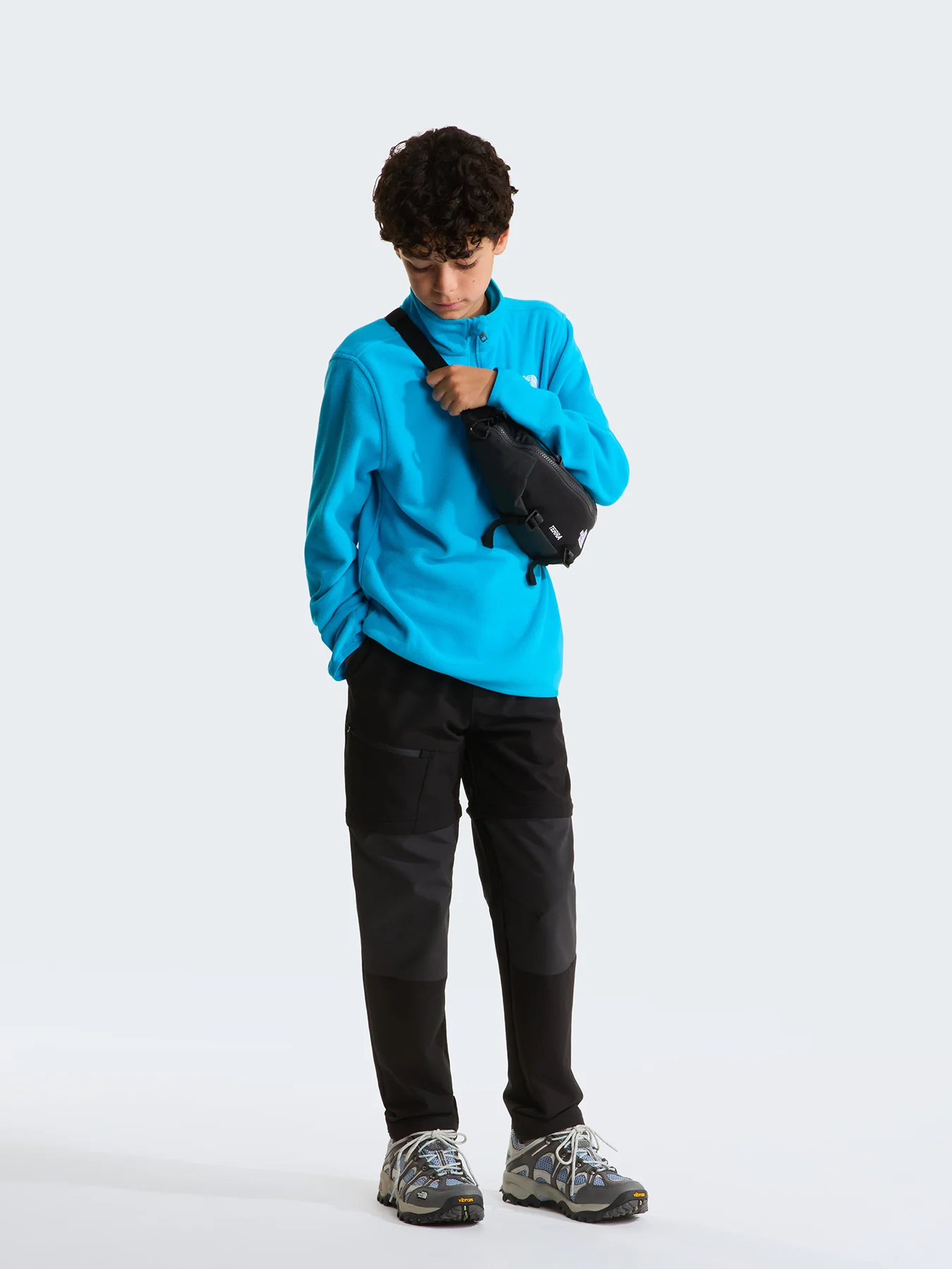 Kids' Glacier 1/4 Zip Pullover Blue - Image 3