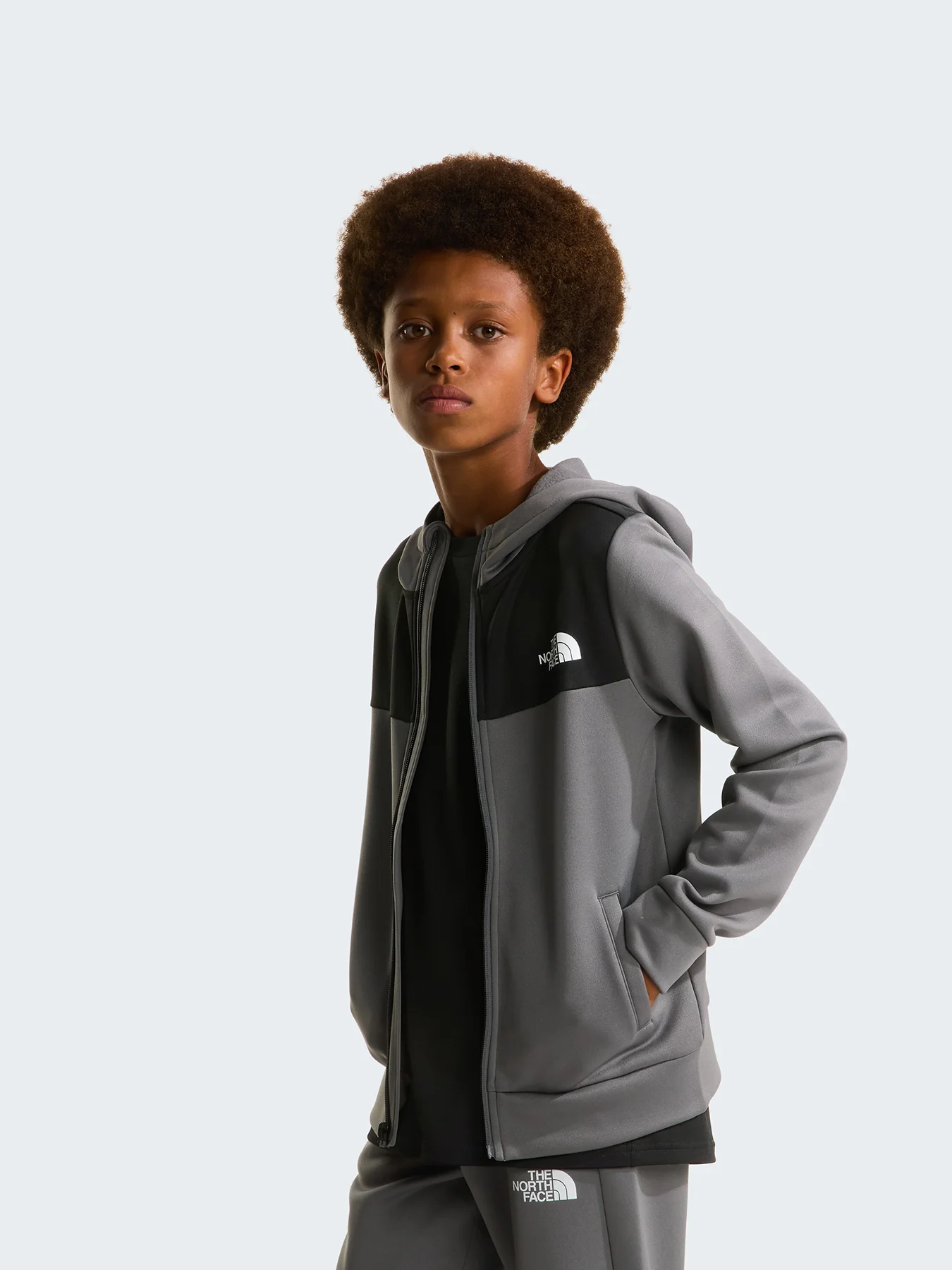 Kids' Reaxion Zip Hoodie Grey - Image 6
