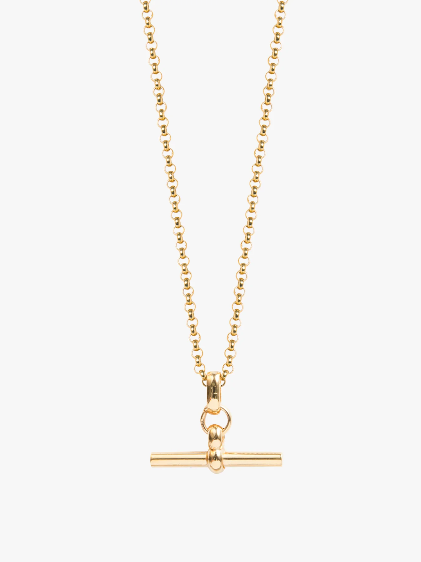 Small T-Bar Belcher Necklace Gold