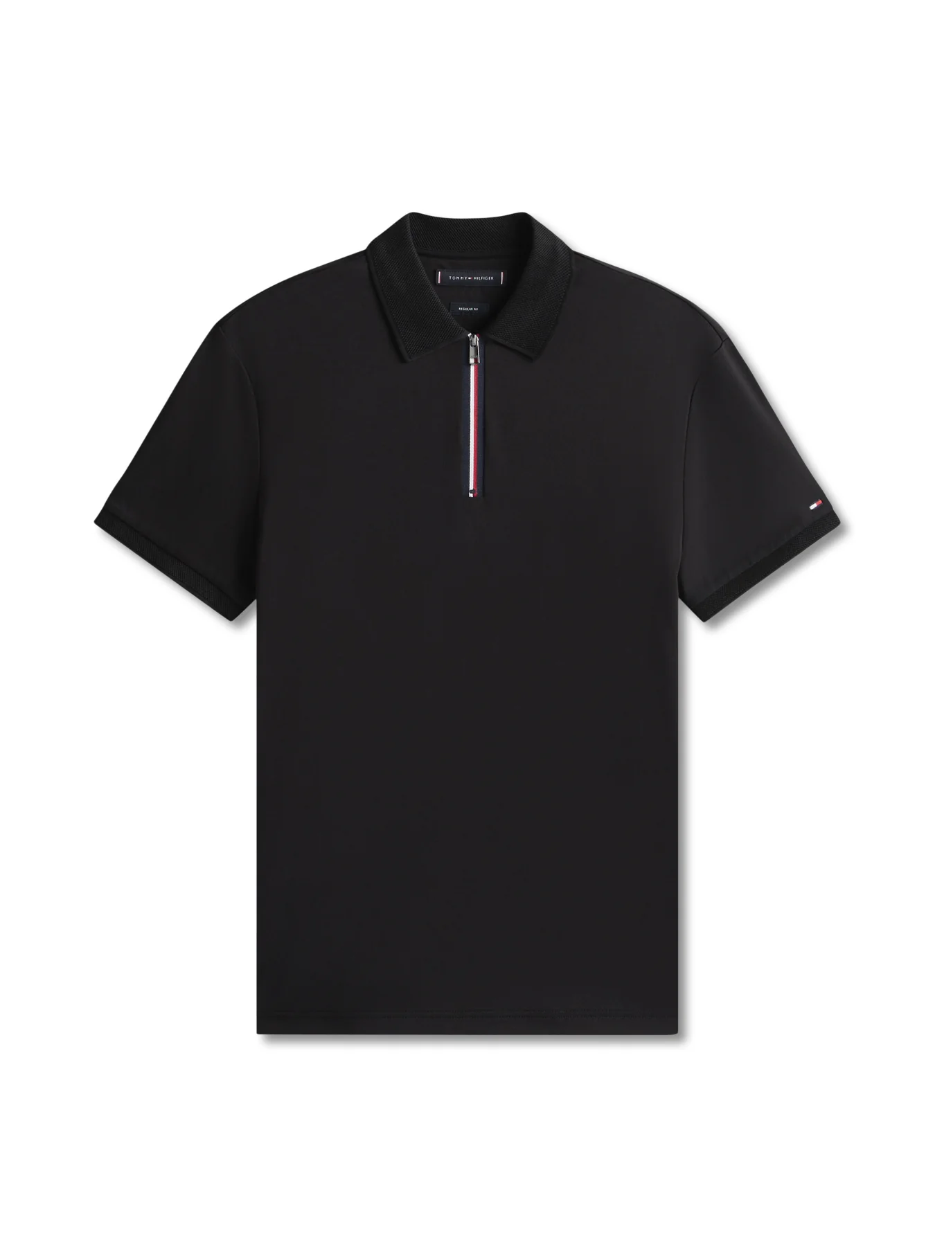 Regular Signature Zip Placket Polo Shirt