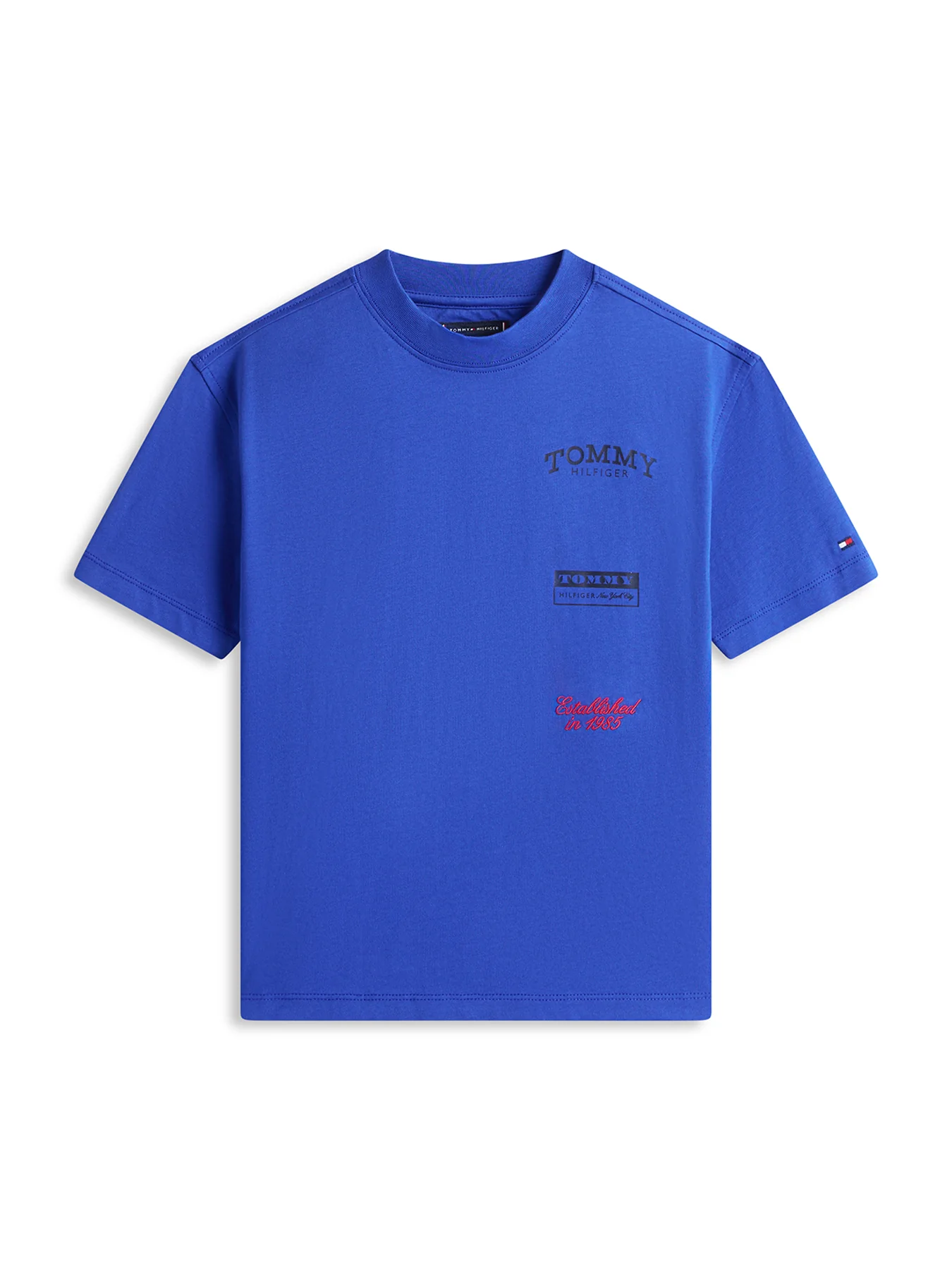 Kids’ Back Multi Logo Print Jersey T-Shirt Blue