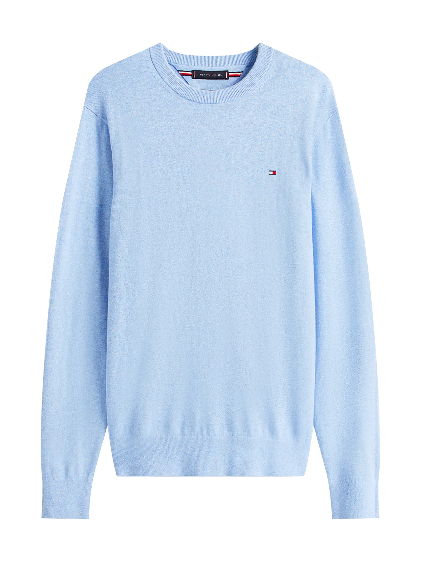 Crew Neck Jumper With Cashmere Blue