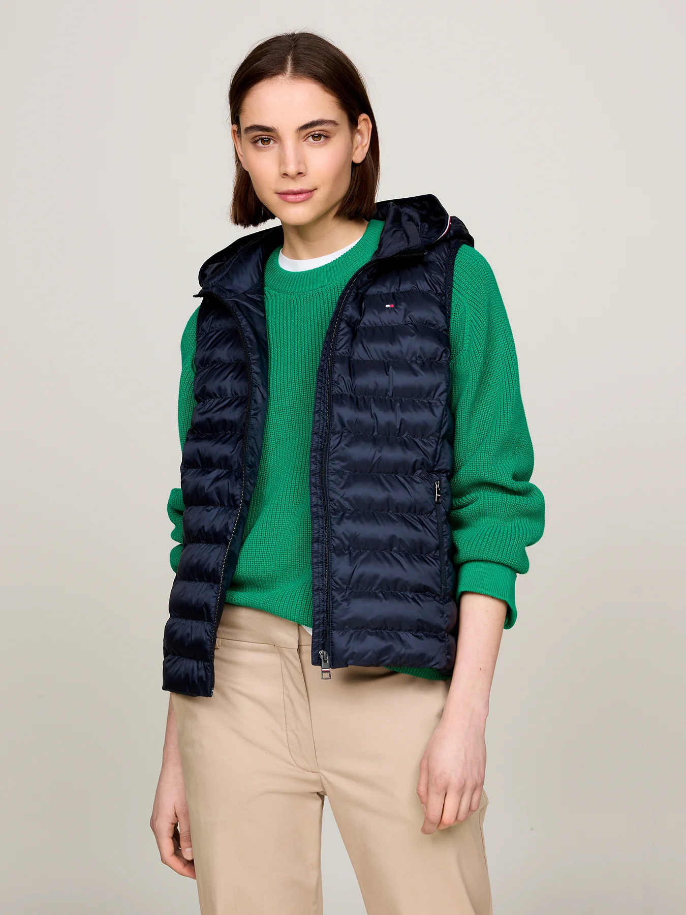 Quilted Down Vest Blue - Image 2