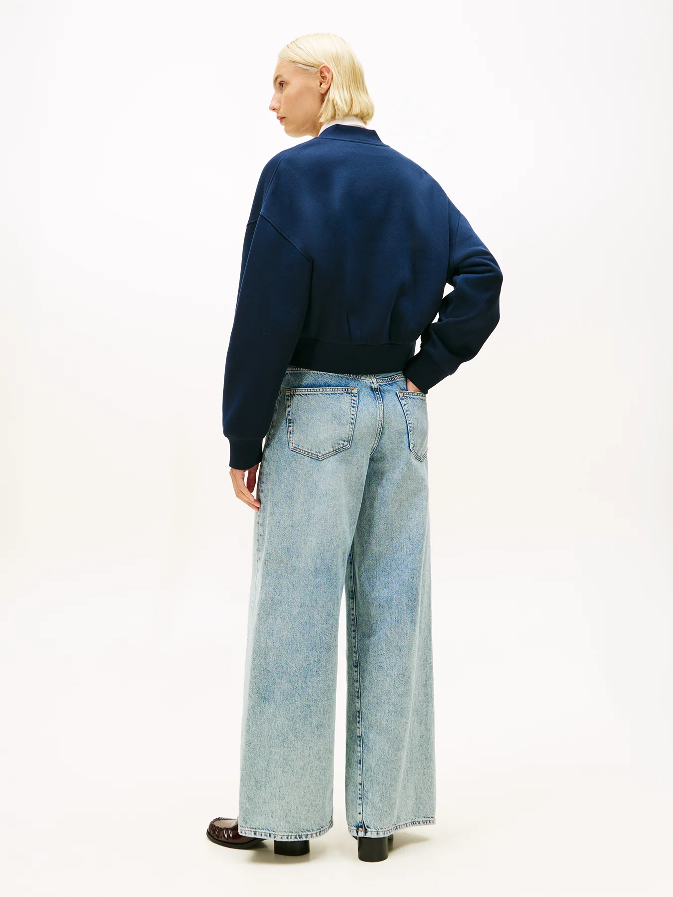 Flex Fleece Logo Bomber Cardigan Blue - Image 3