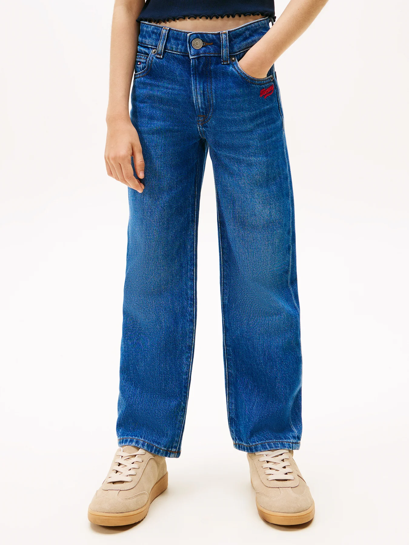 Kids’ Logo Embroidery Girlfriend Jeans - Image 2