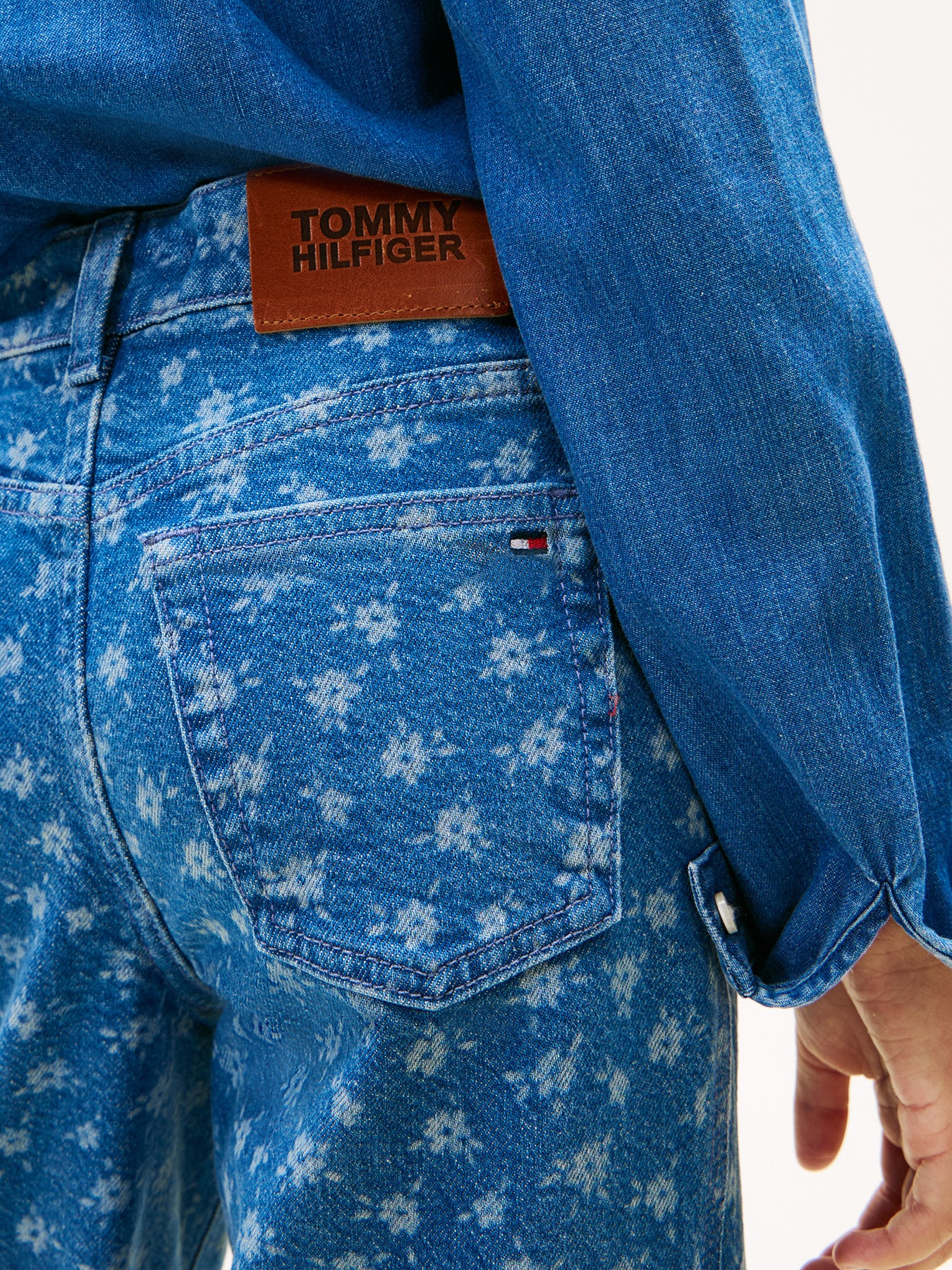 Kids’ Mabel Floral Print Wide Leg Jeans Blue - Image 3