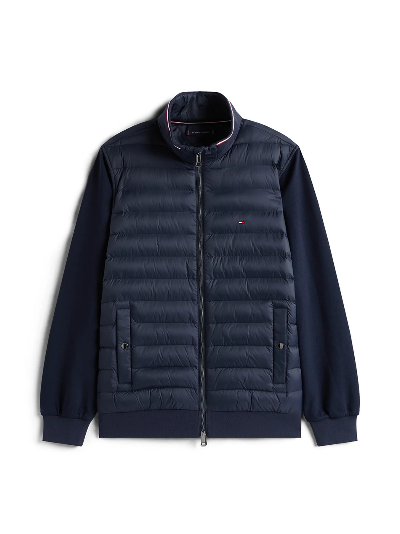 Mixed Texture Tipped Zip-Thru Jacket