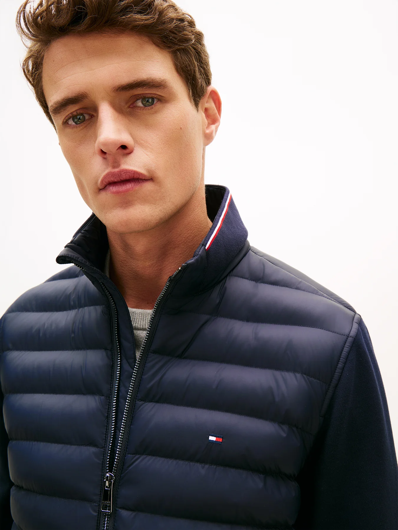 Mixed Texture Tipped Zip-Thru Jacket - Image 3