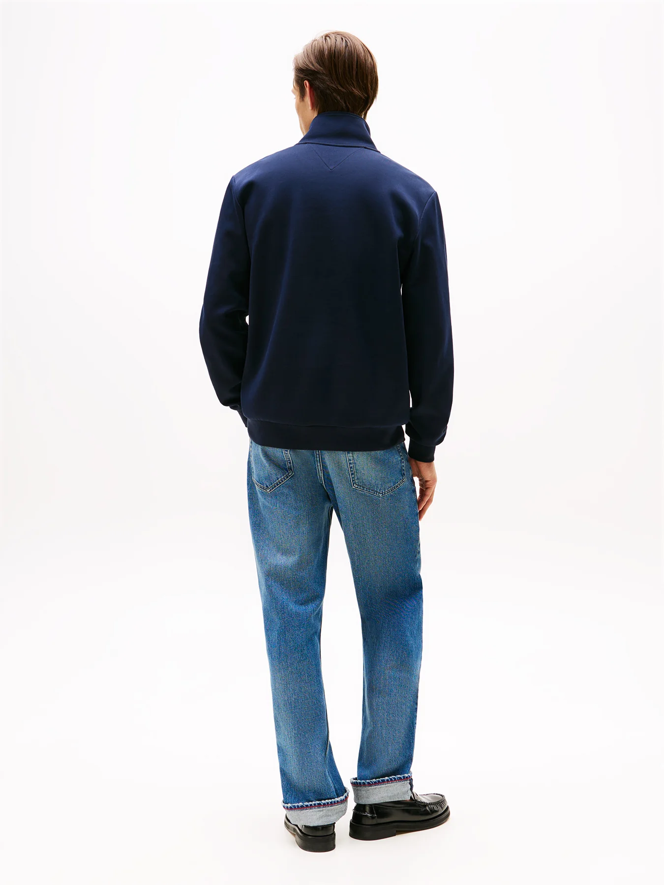 Performance Quarter Zip Intechno Knit Jumper Blue - Image 3