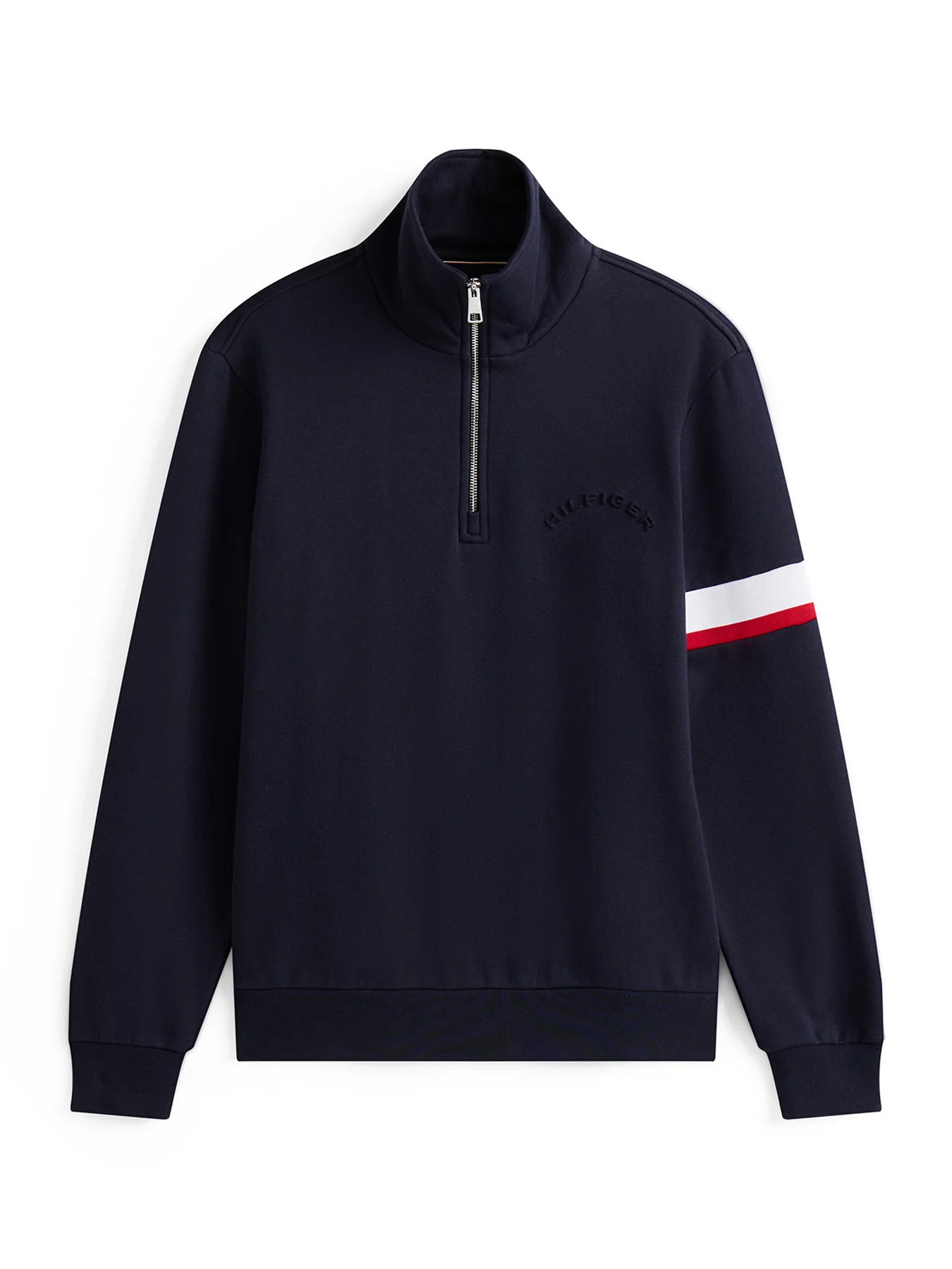 Quarter-Zip Embossed Logo Jumper Desert Sky