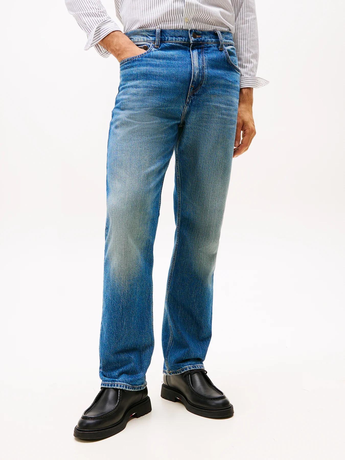 Relaxed Straight Leg Jeans Blue - Image 3