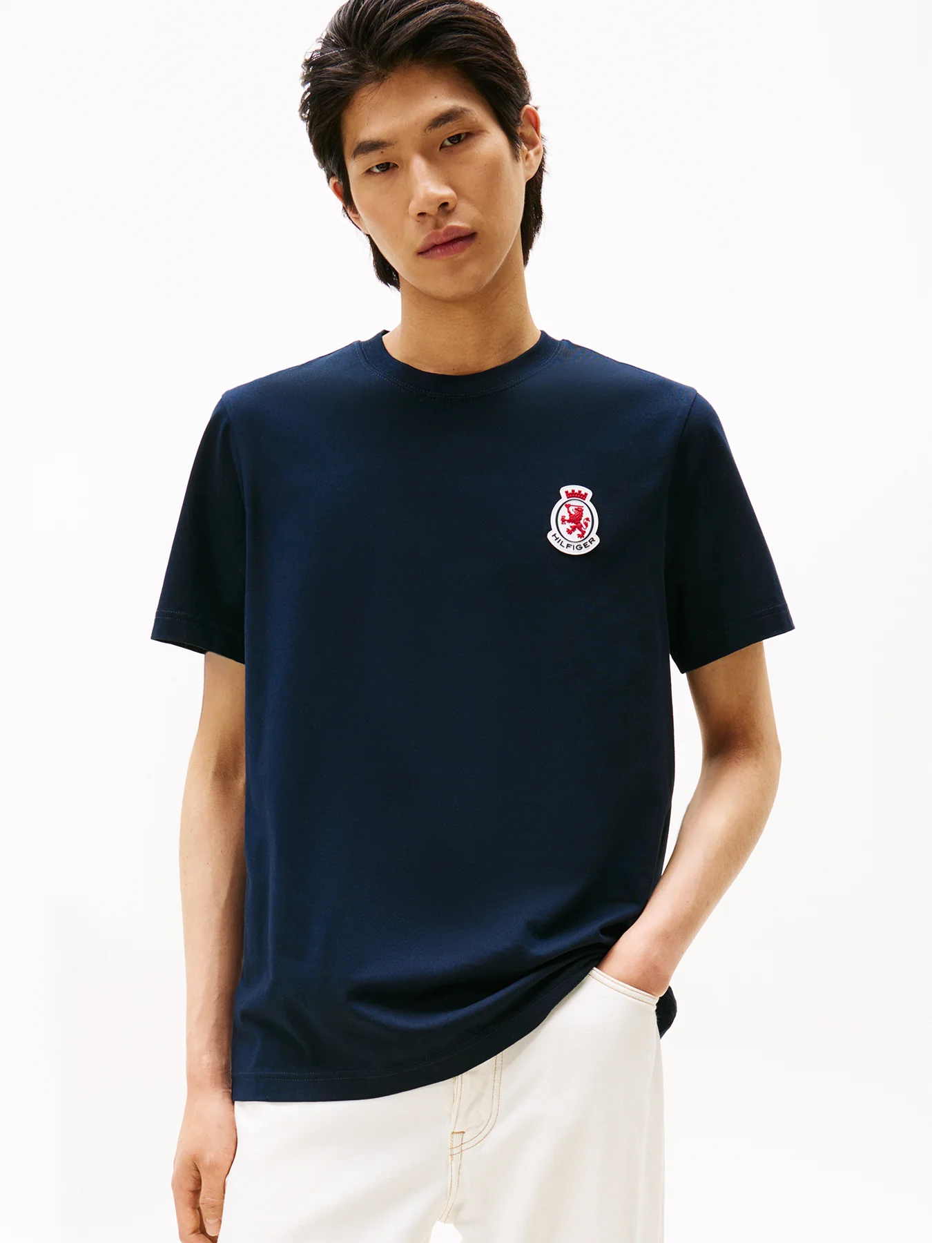 Rubberised Crest Jersey T-Shirt Blue - Image 2