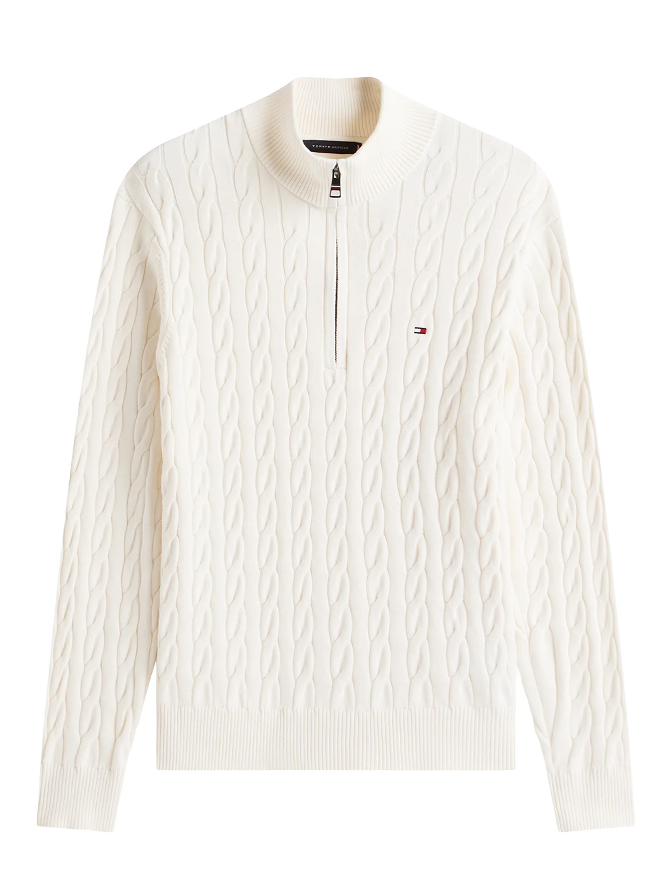 Cable Knit Half-Zip Jumper Cream