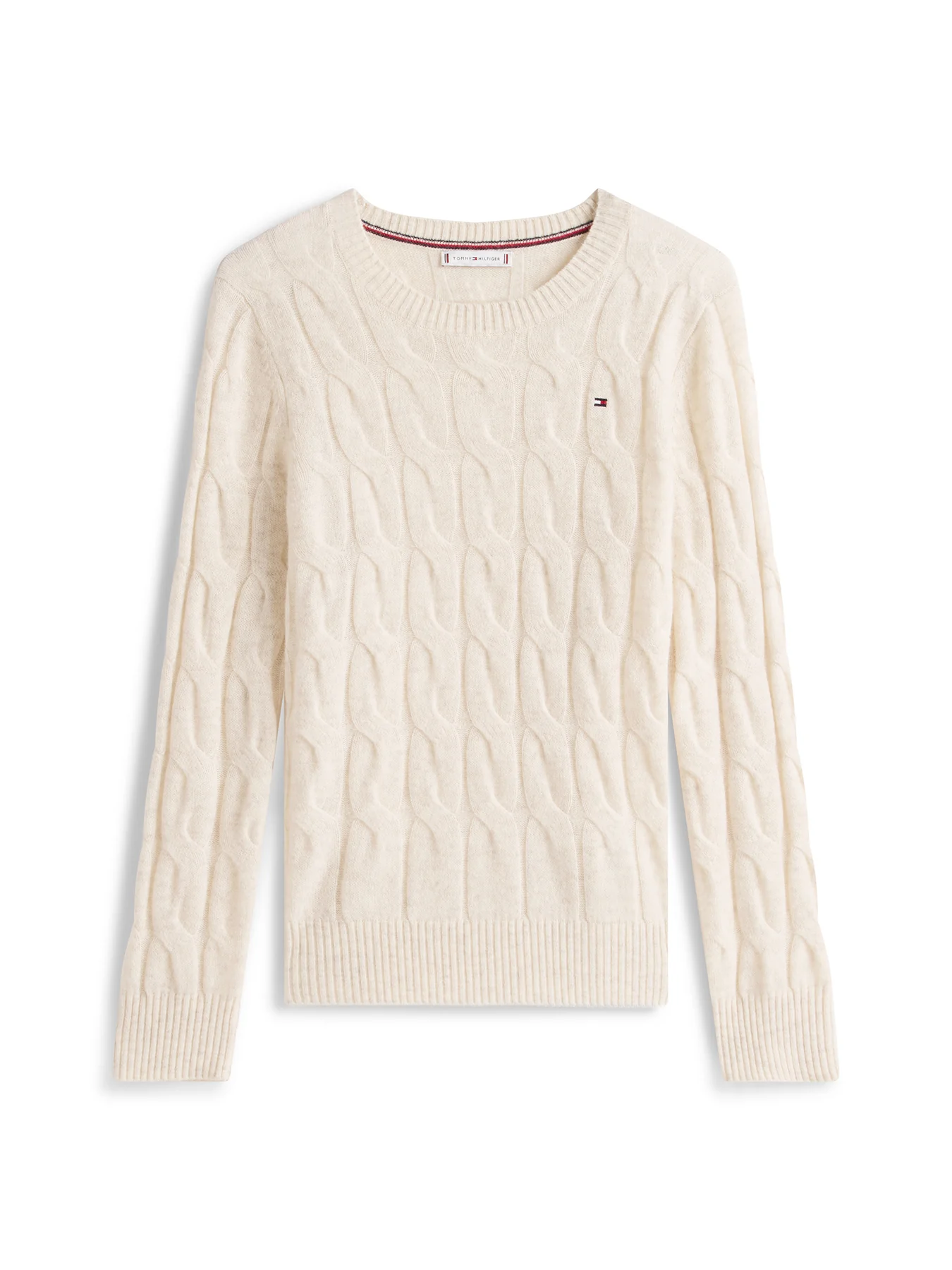 Cable Knit Soft Wool Jumper Cream