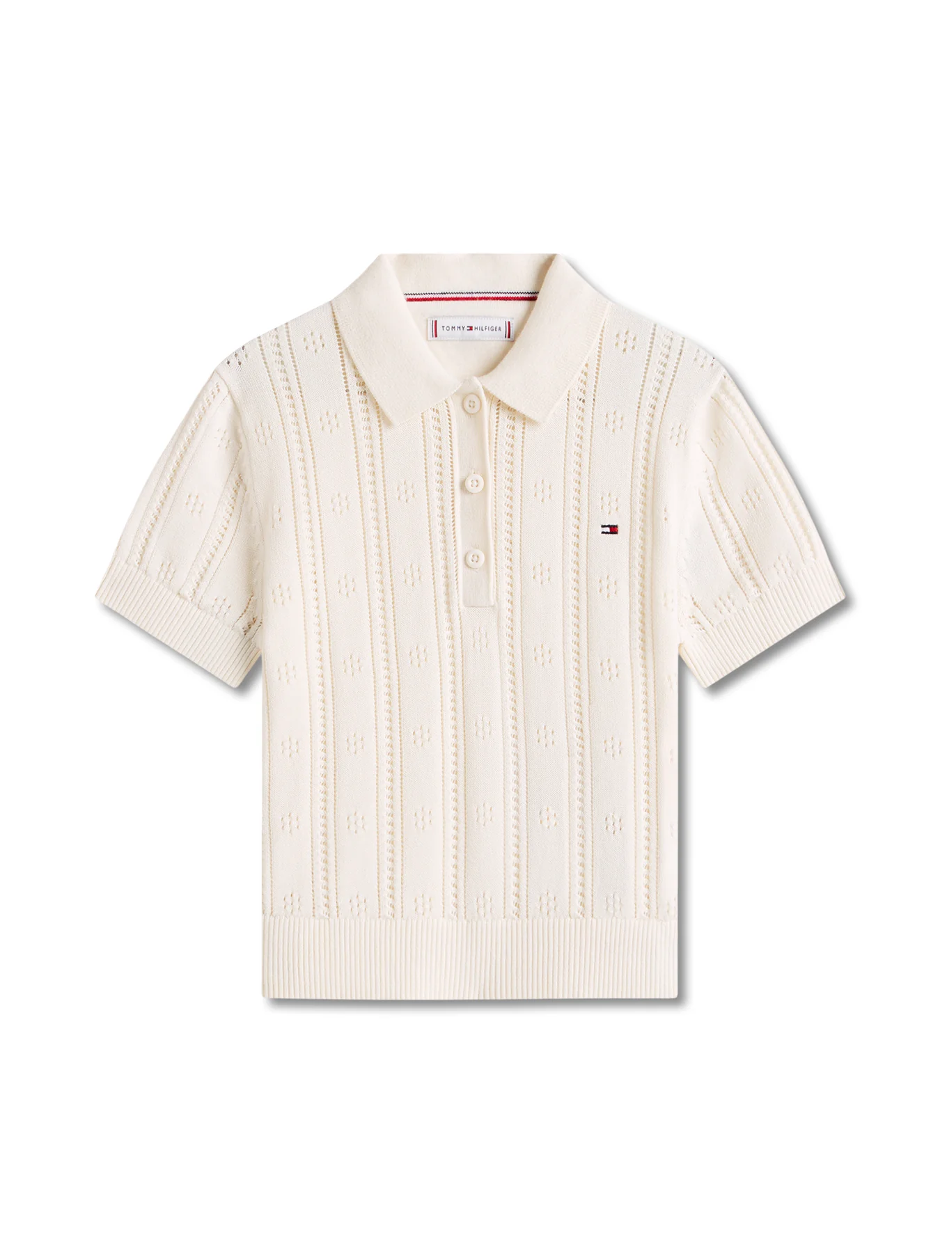 Pointelle Relaxed Polo Shirt