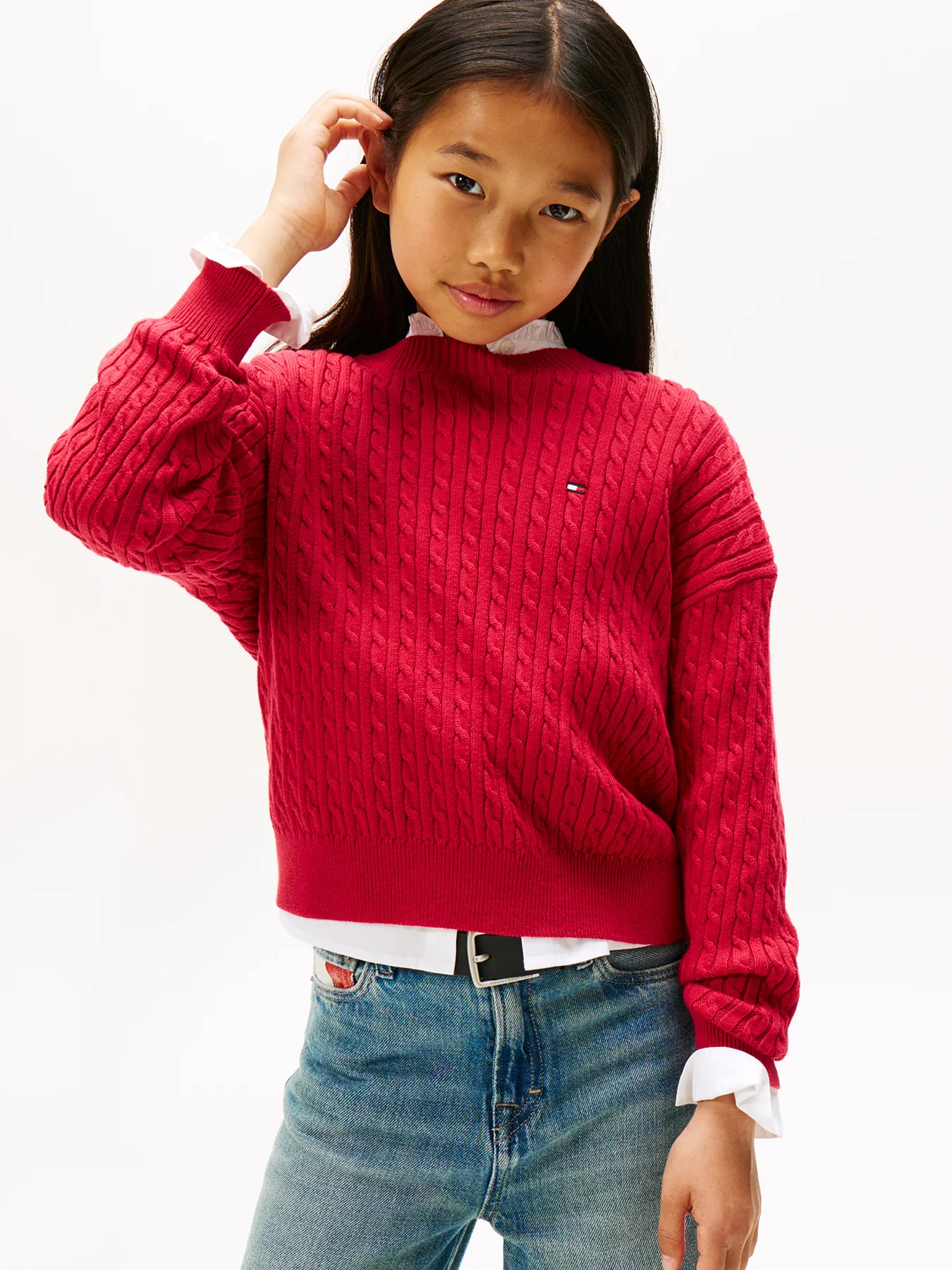 Kids’ Relaxed Cable Knit Jumper - Image 2