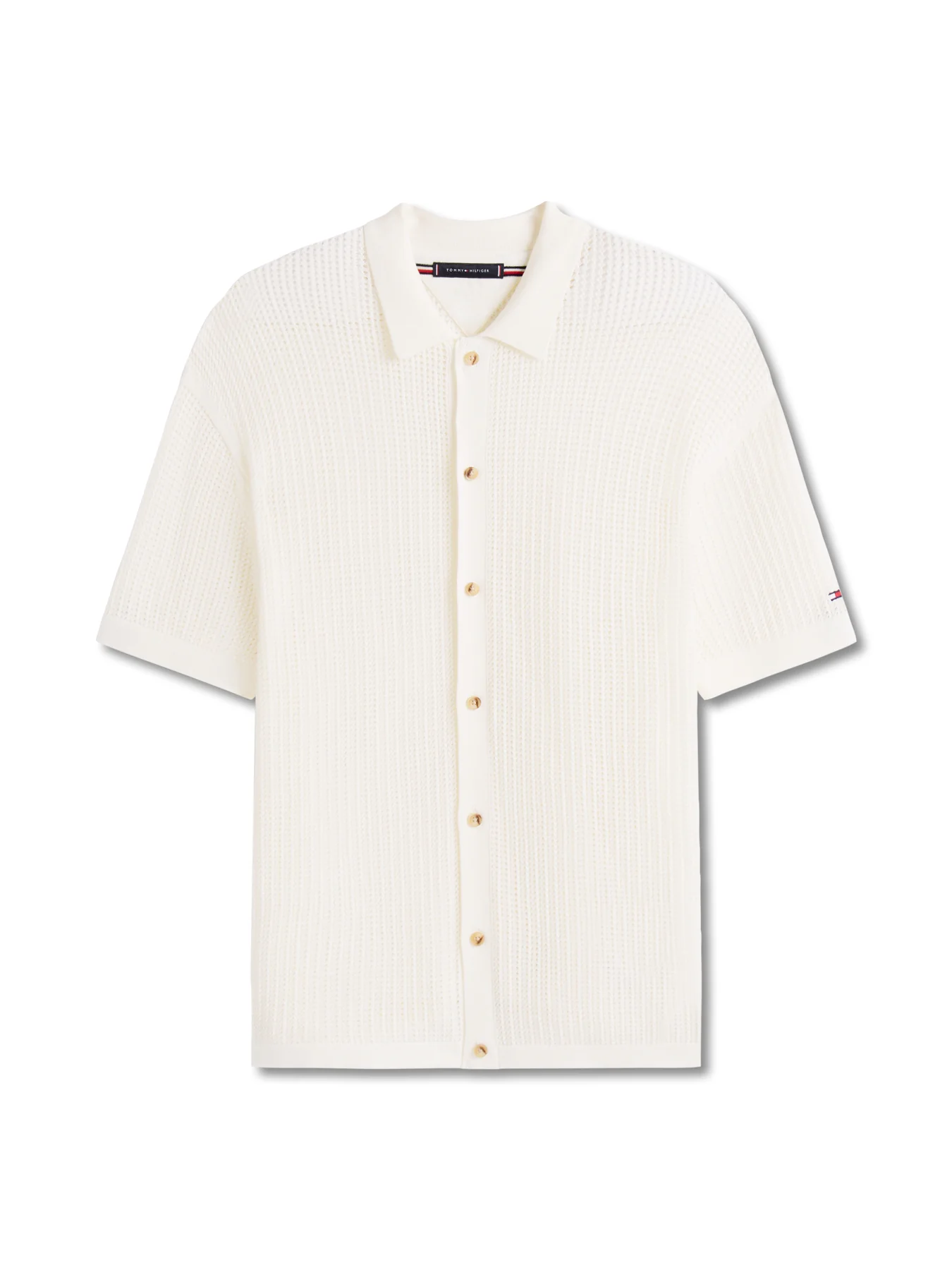Relaxed Fit Open Knit Short Sleeve Shirt