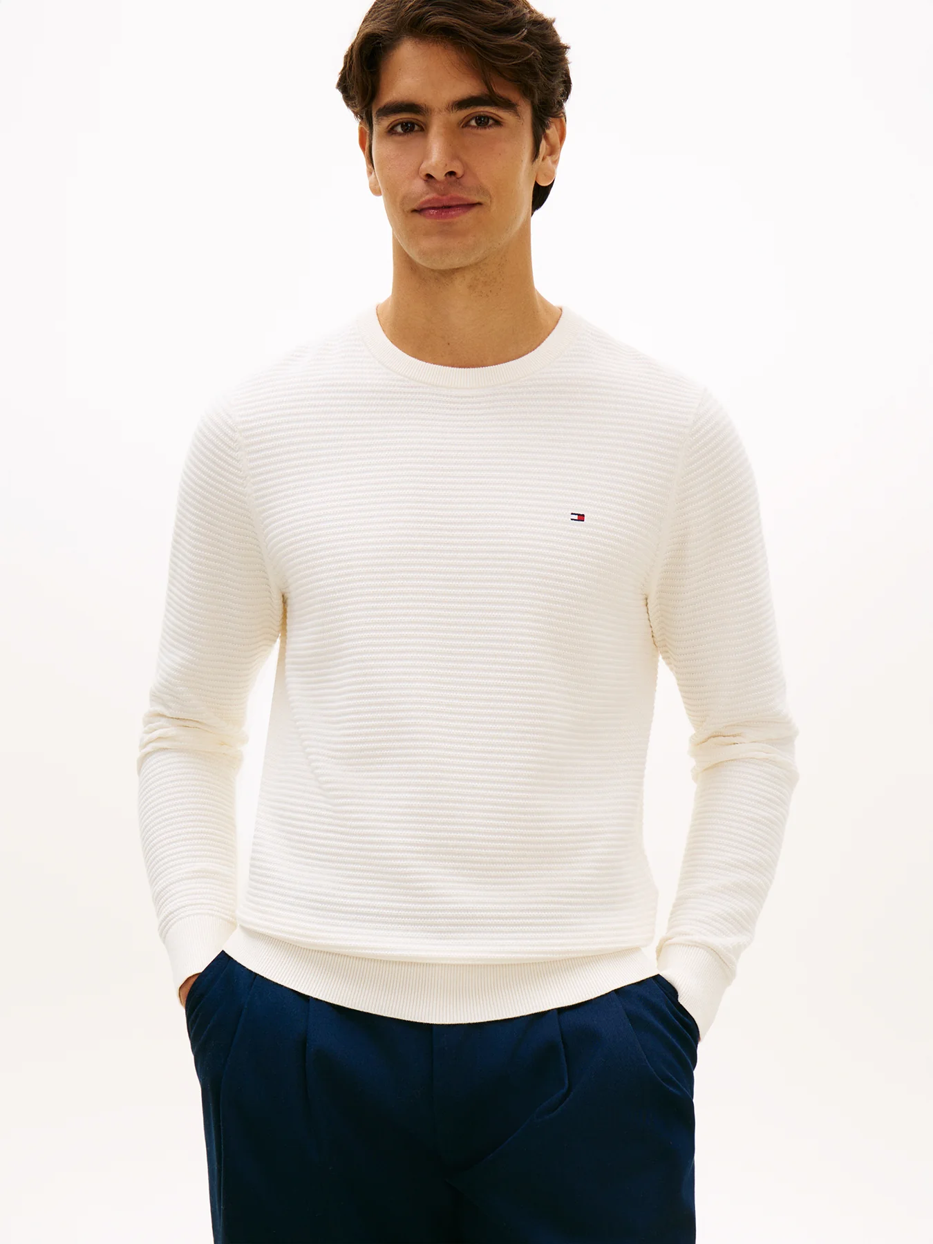 Textured Knit Jumper Cream - Image 3