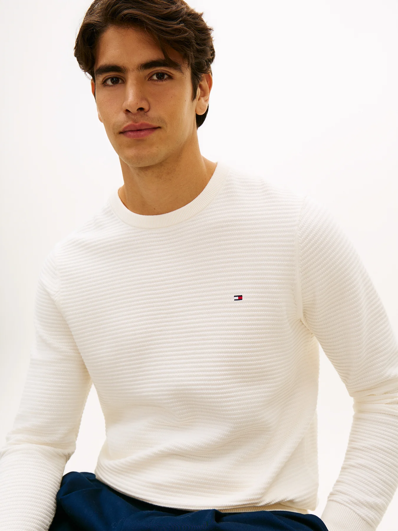 Textured Knit Jumper Cream - Image 5