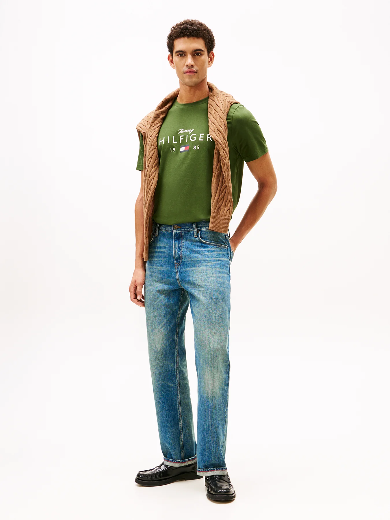 Graphic Crew Neck T-Shirt Green - Image 2