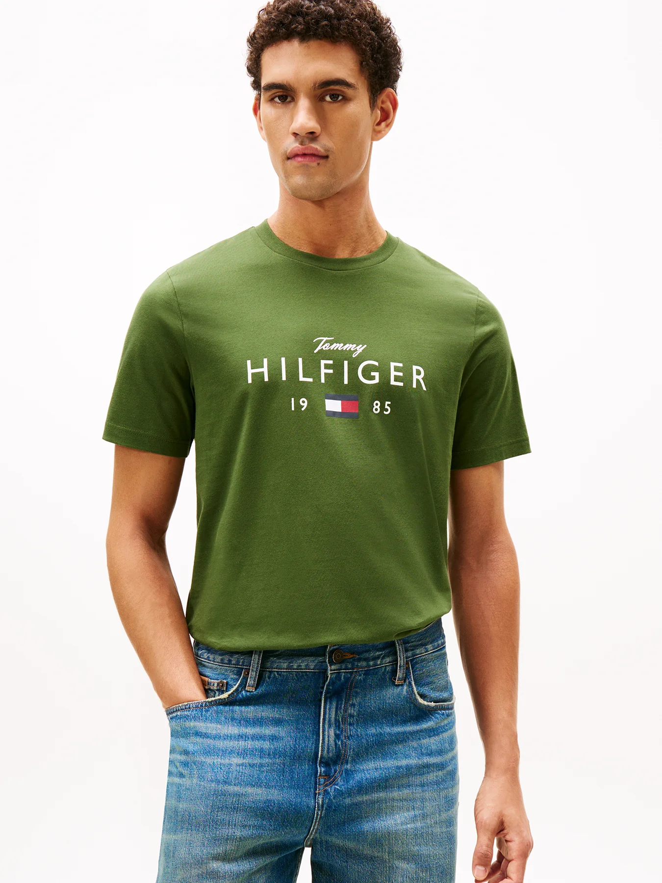 Graphic Crew Neck T-Shirt Green - Image 3