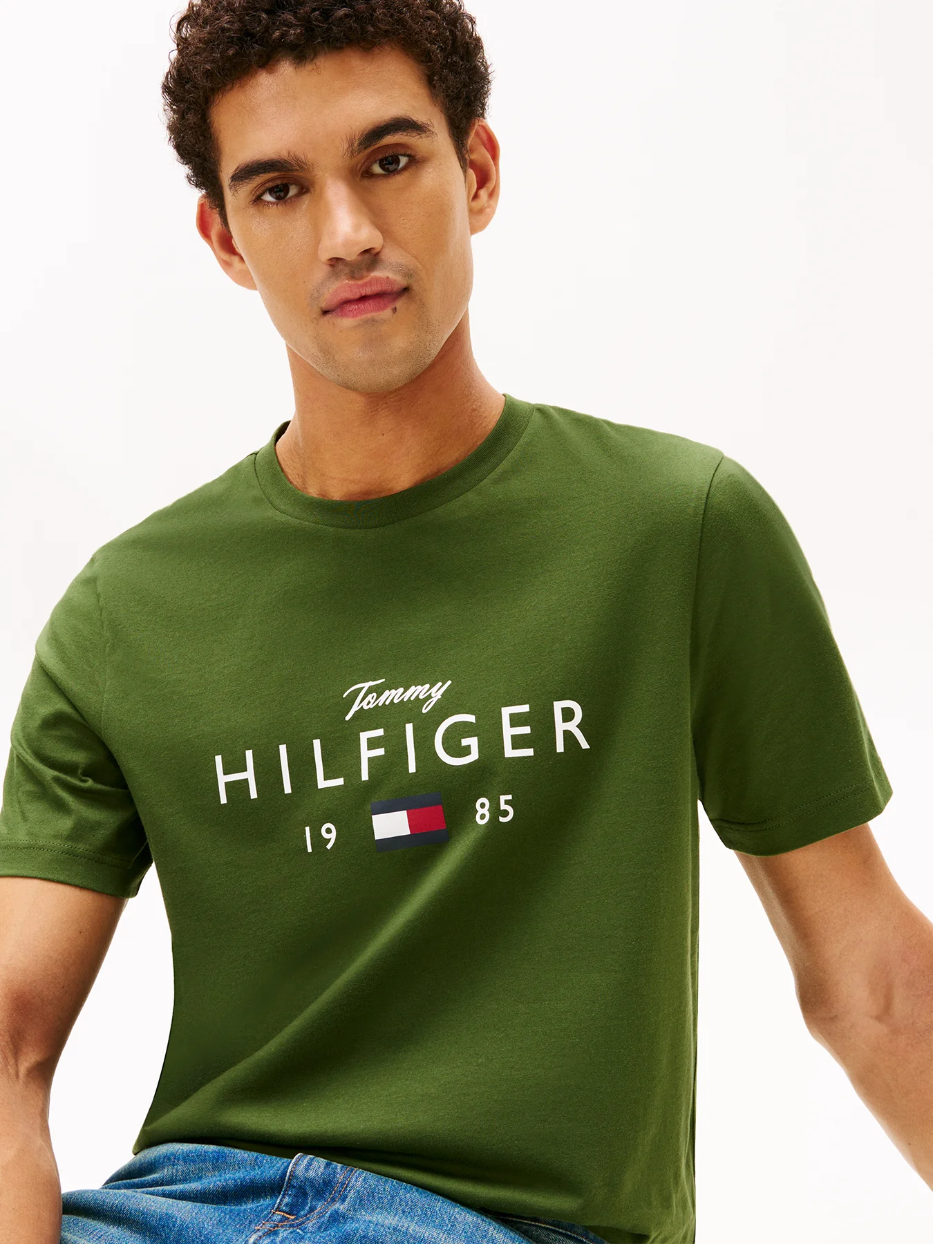 Graphic Crew Neck T-Shirt Green - Image 5
