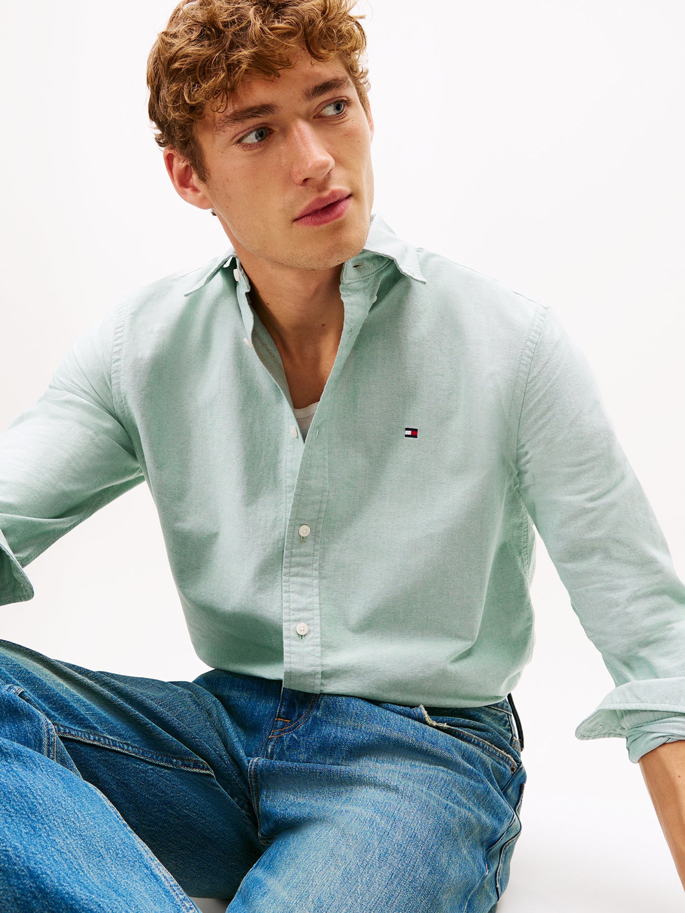 Button-Down Oxford Shirt Green - Image 5