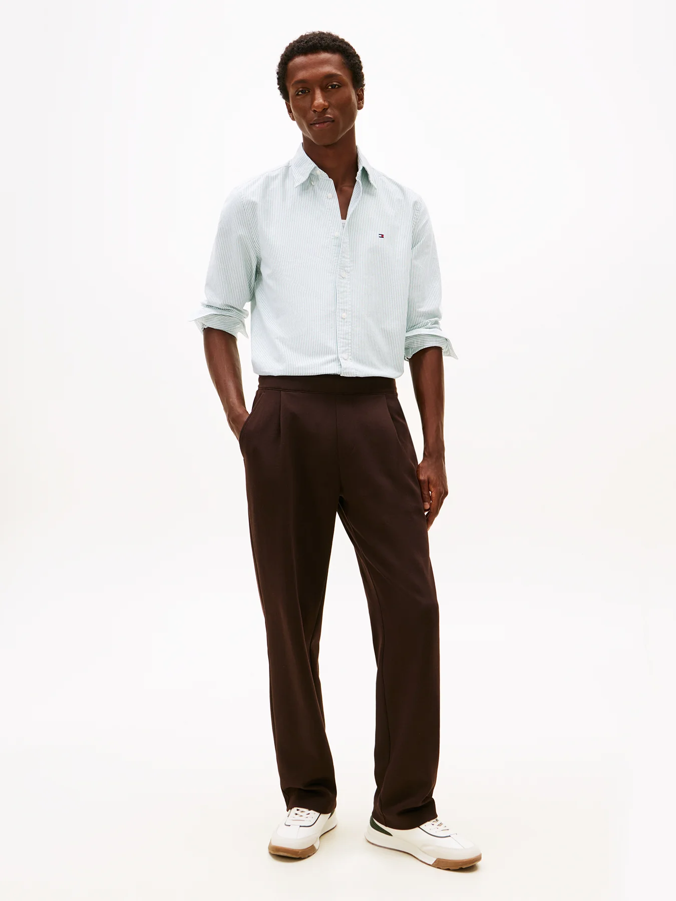 Striped Oxford Shirt Green - Image 2