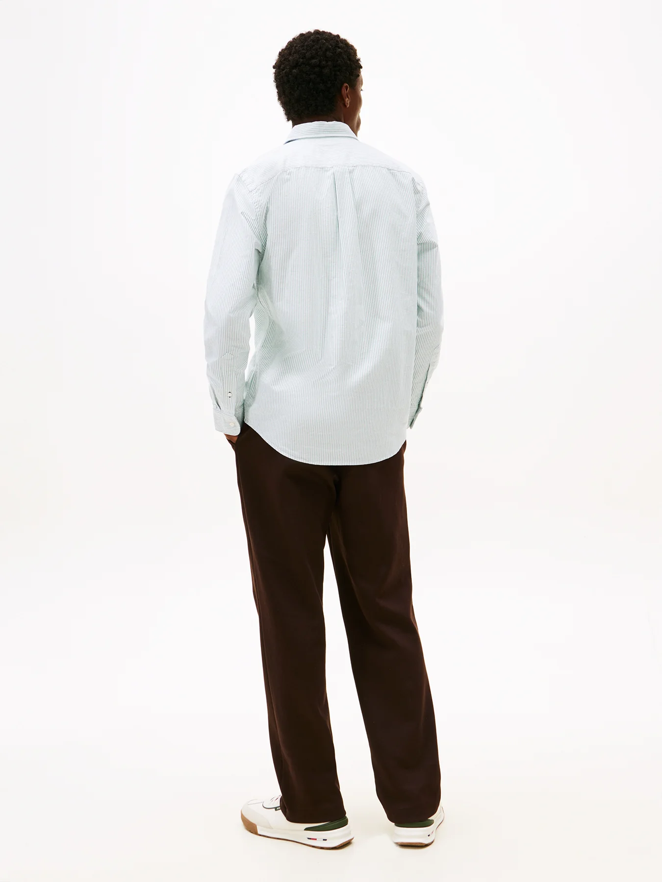 Striped Oxford Shirt Green - Image 5