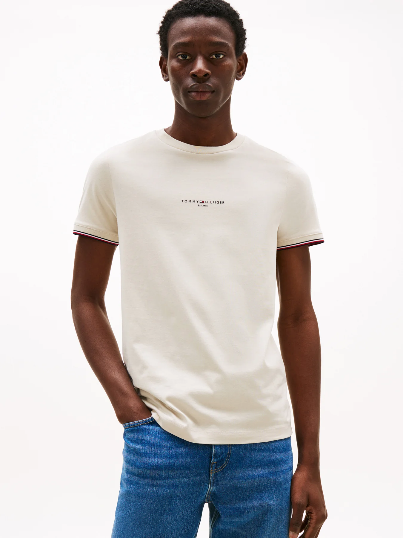 Signature Tipped Slim Knit T-Shirt - Image 4