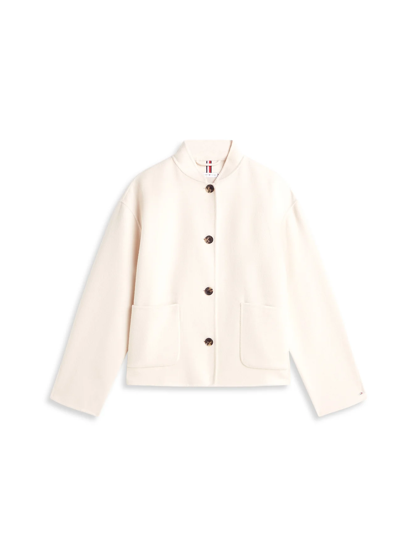 Double-Faced Wool Blend Bomber Jacket Nude